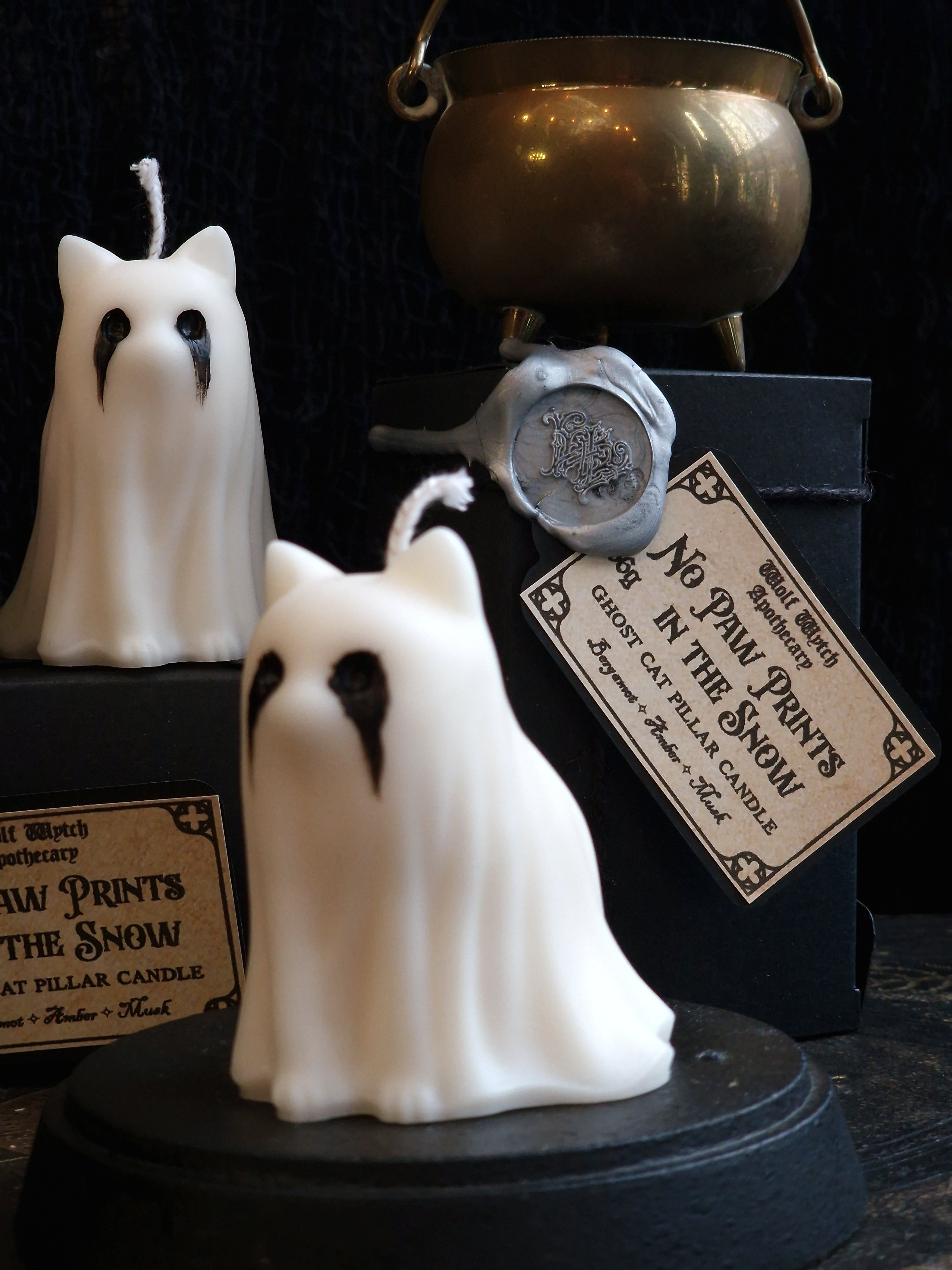 No Paw Prints In The Snow Cat Pillar Candle