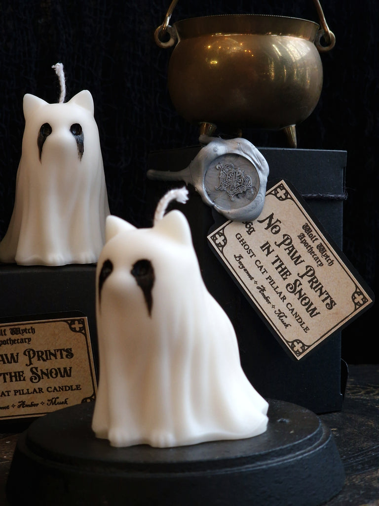 No Paw Prints In The Snow Cat Pillar Candle