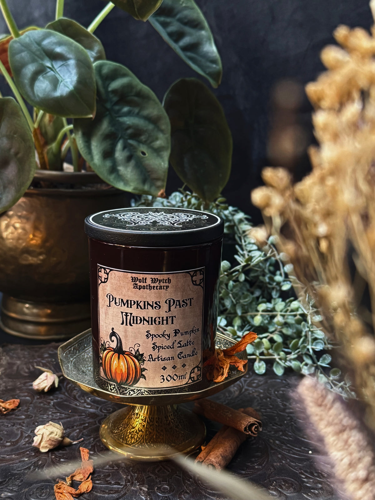 Pumpkins Past Midnight Candle