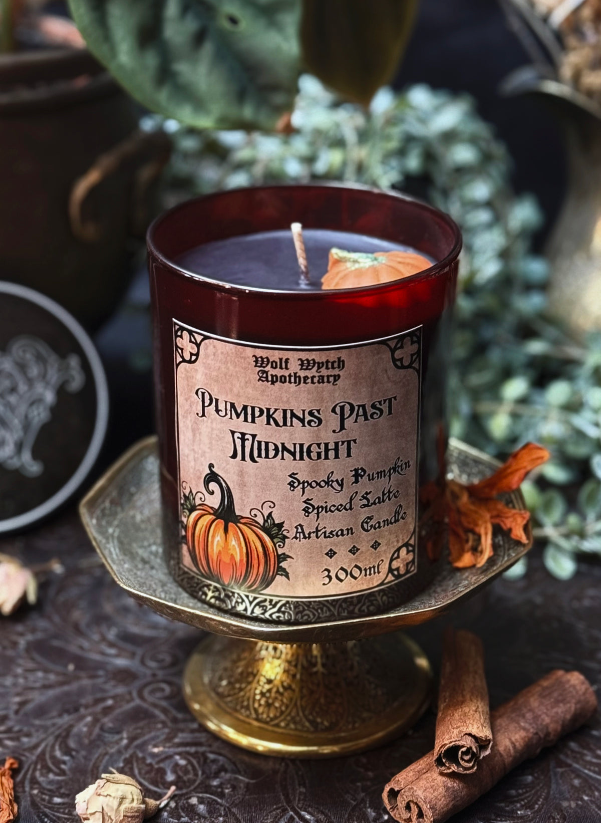 Pumpkins Past Midnight Candle