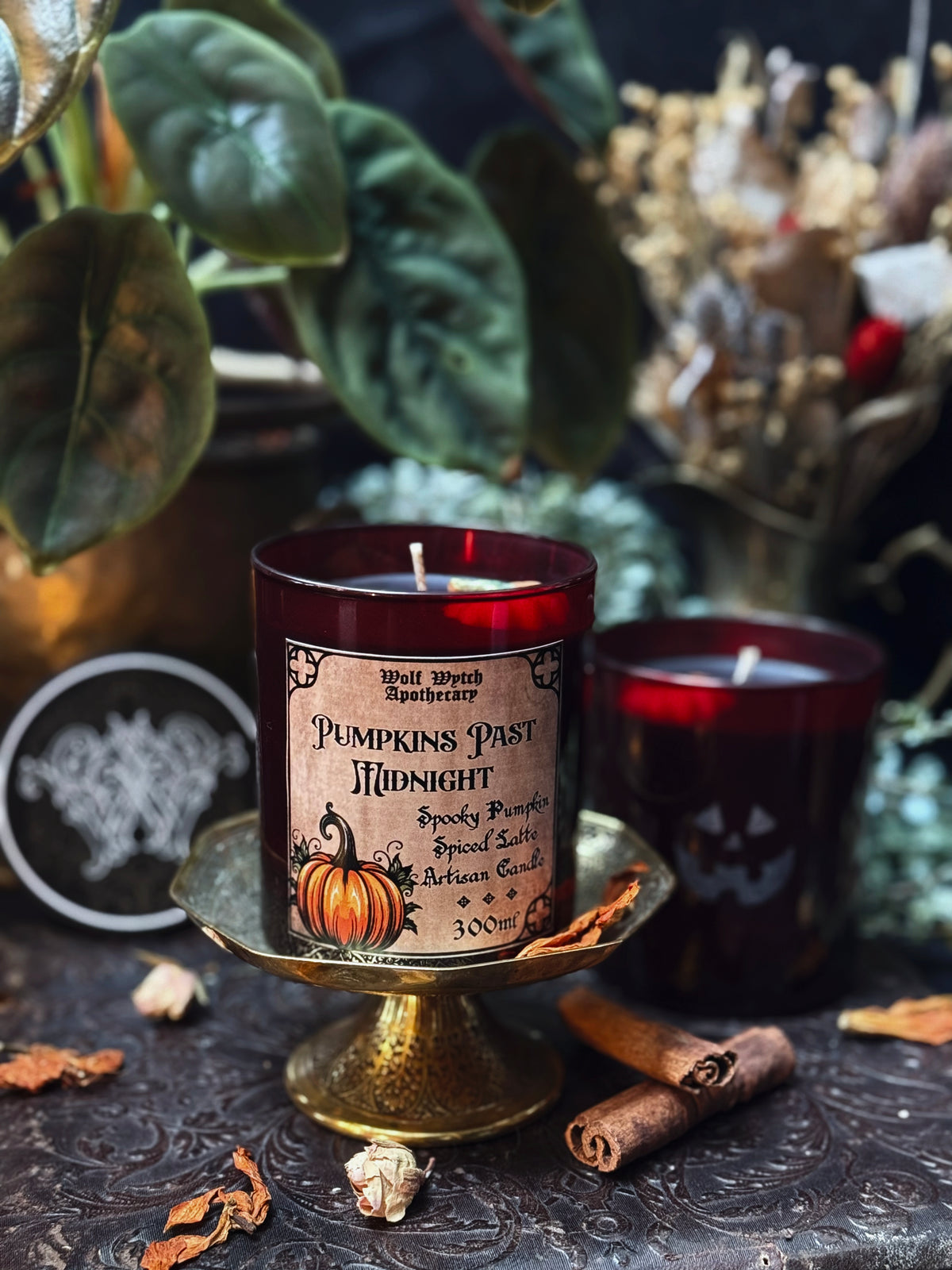 Pumpkins Past Midnight Candle