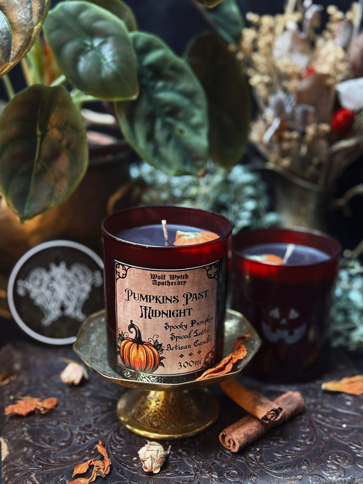 Pumpkins Past Midnight Candle