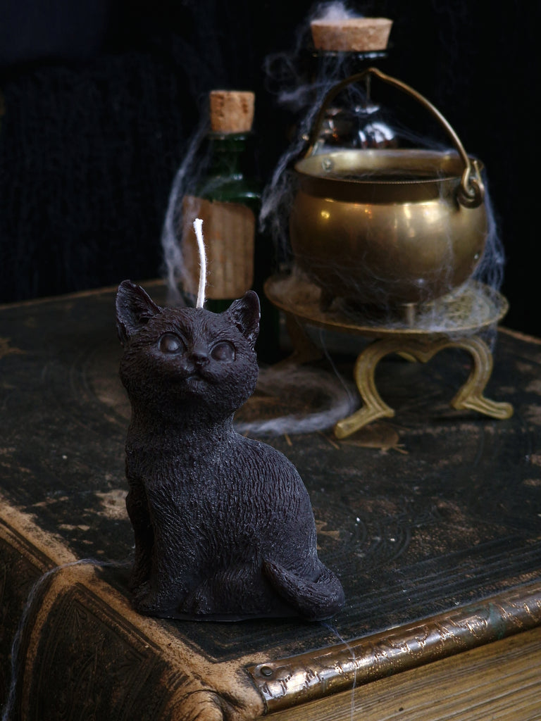 Salem The Black Cat Pillar Candle
