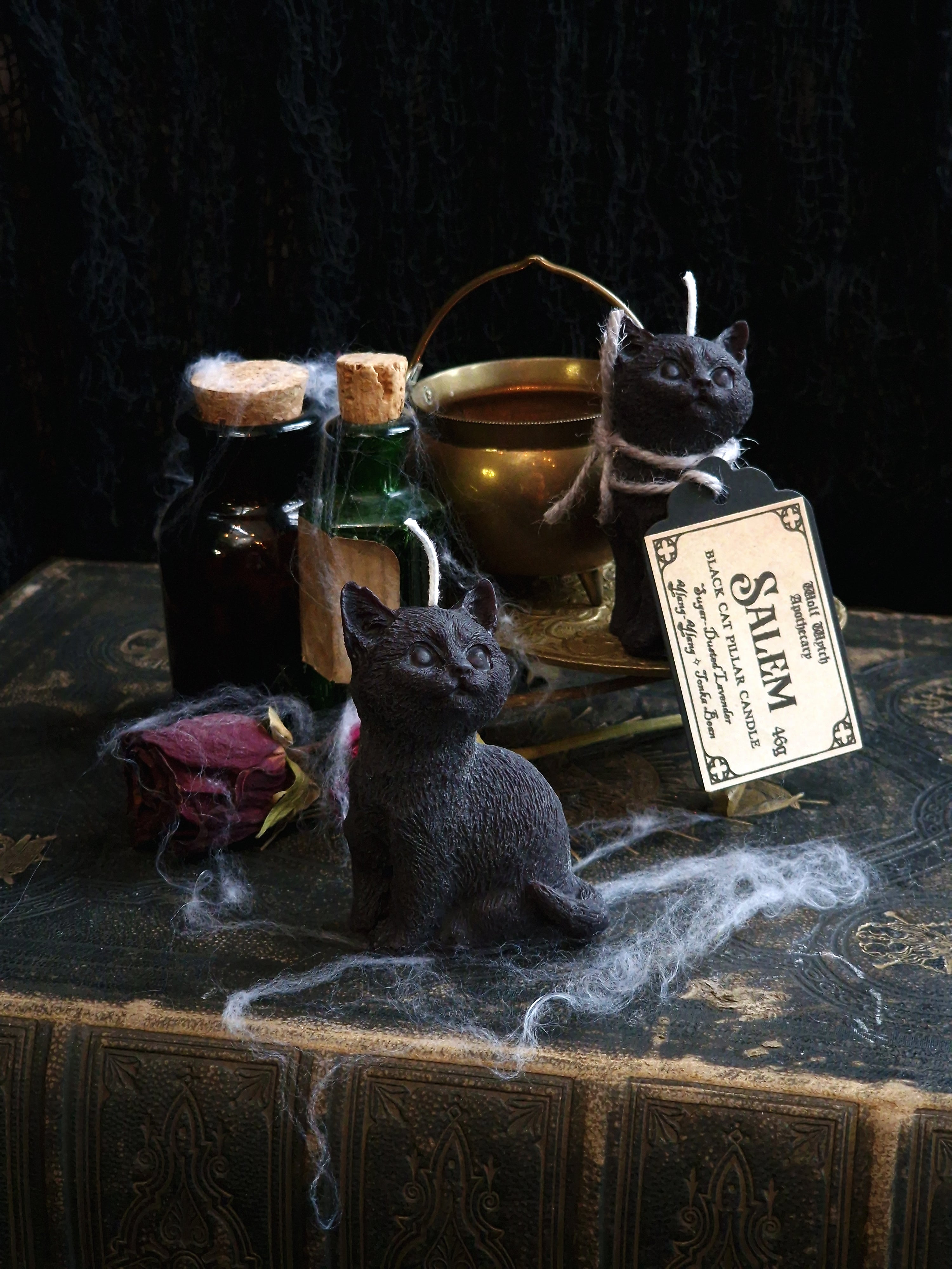 Salem The Black Cat Pillar Candle