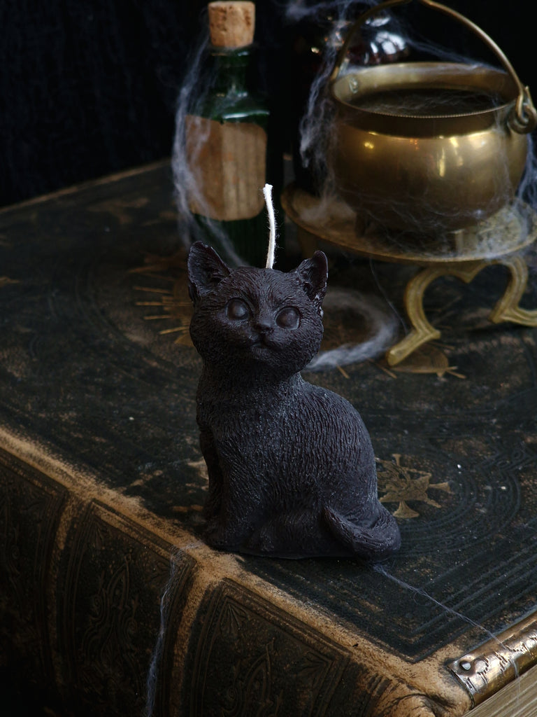Salem The Black Cat Pillar Candle