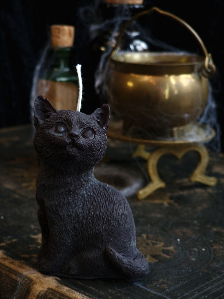Salem The Black Cat Pillar Candle