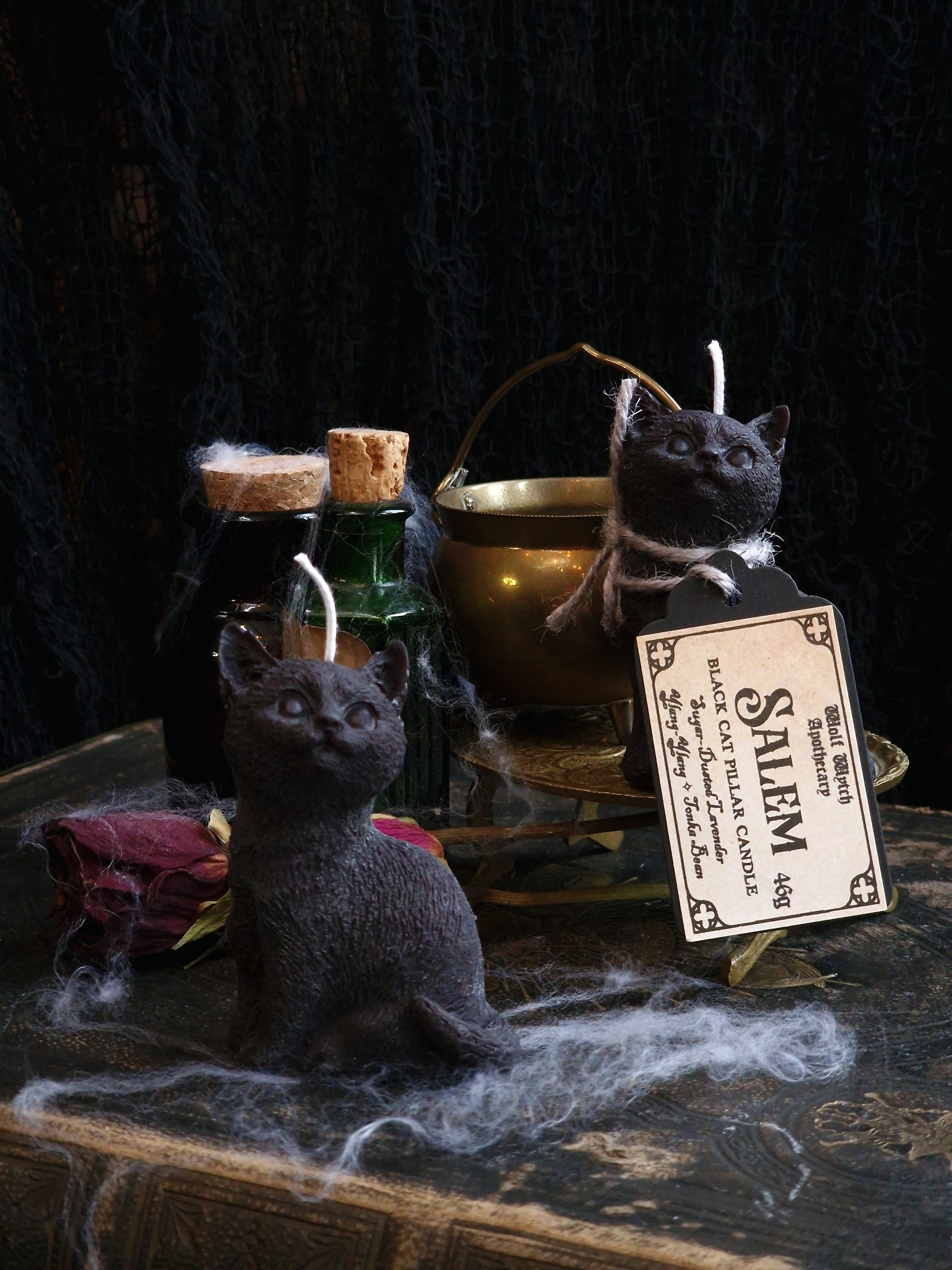 Salem The Black Cat Pillar Candle