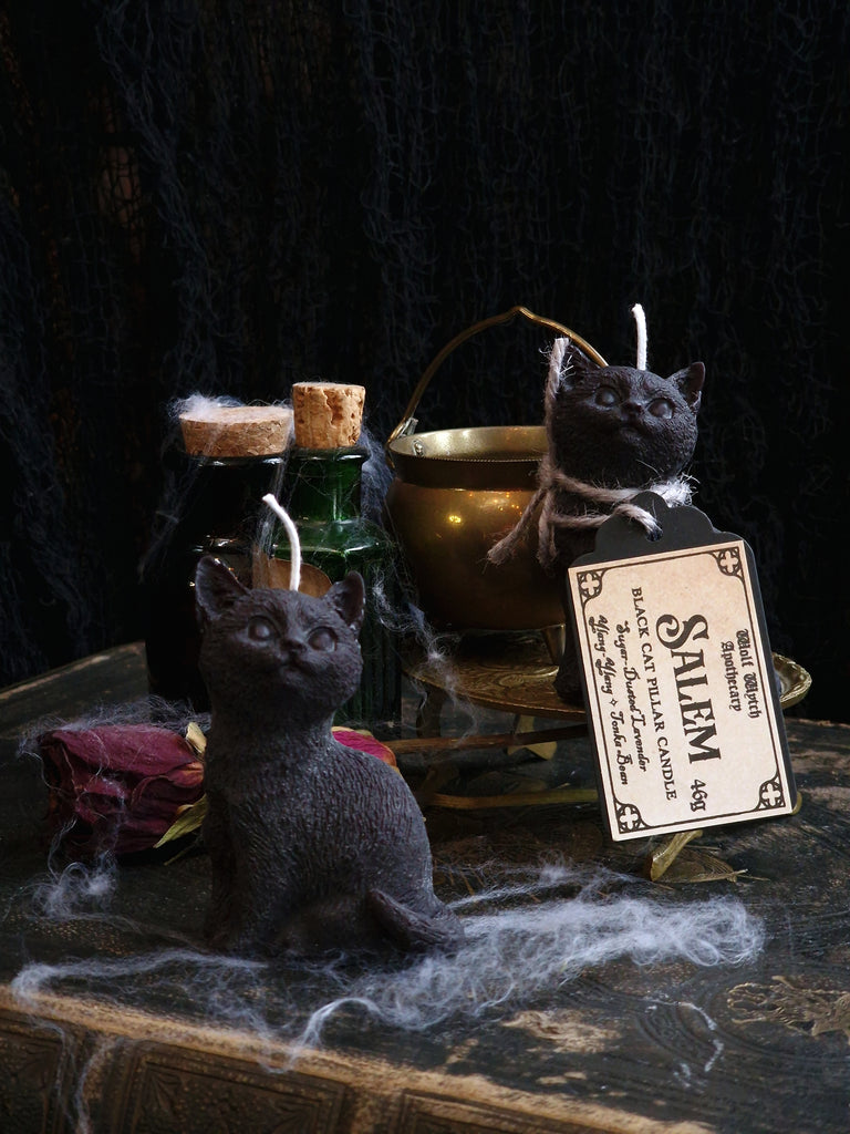 Salem The Black Cat Pillar Candle
