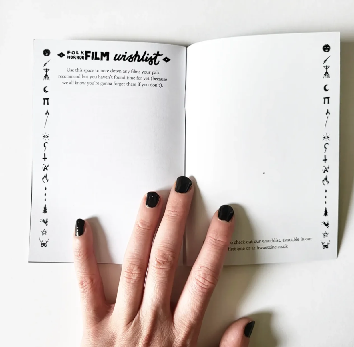 Hwaet! FOLK HORROR BINGO BOOKLET ZINE