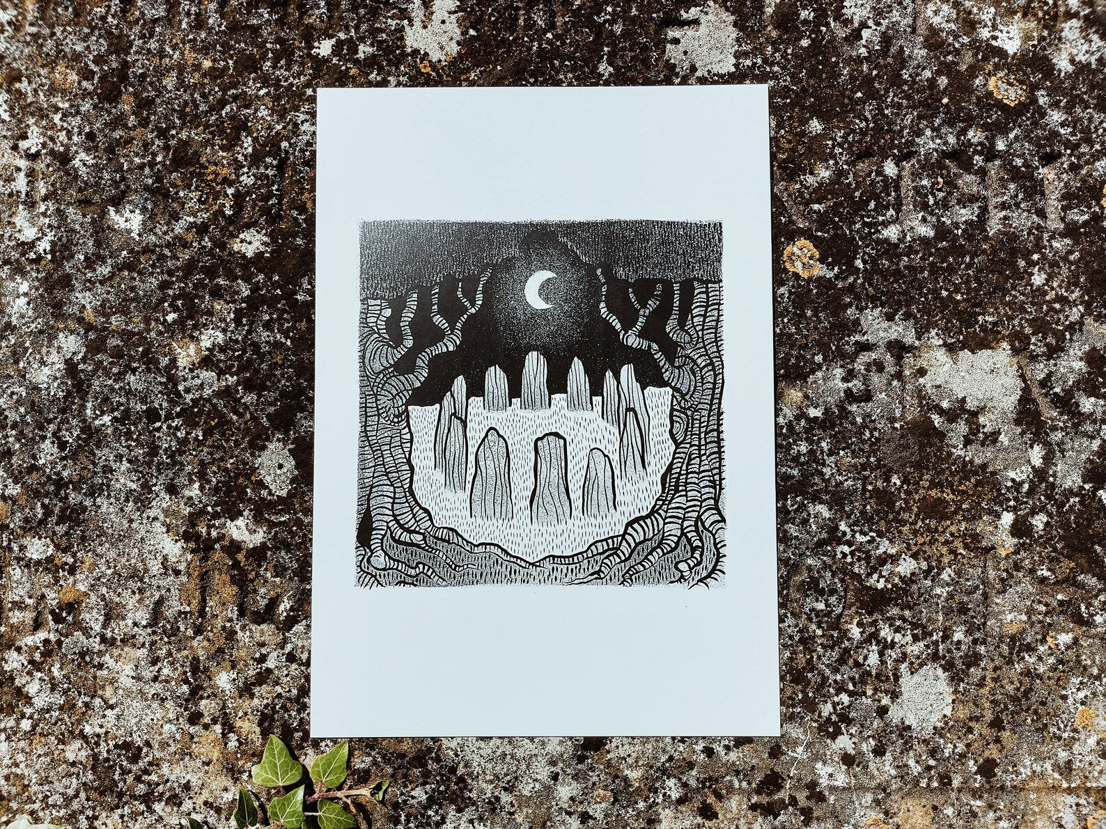 Standing Stones - Moon Circle A4 Print
