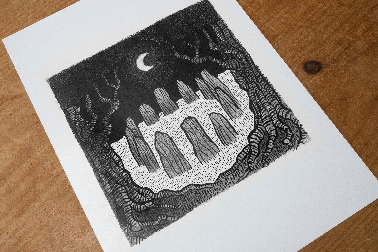 Standing Stones - Moon Circle A4 Print
