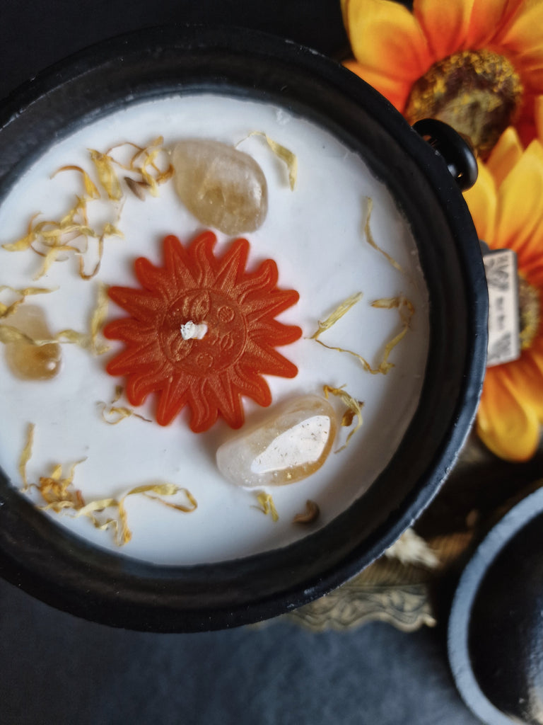 Summer Solstice Cauldron Candle - NEW VERSION