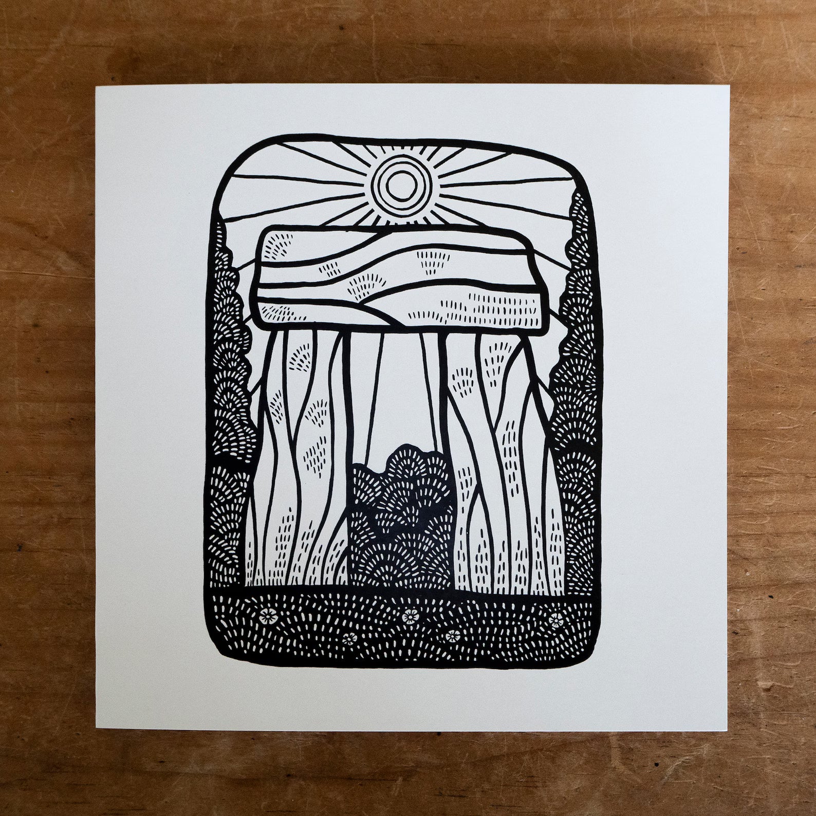 Sun Stone Greetings Card