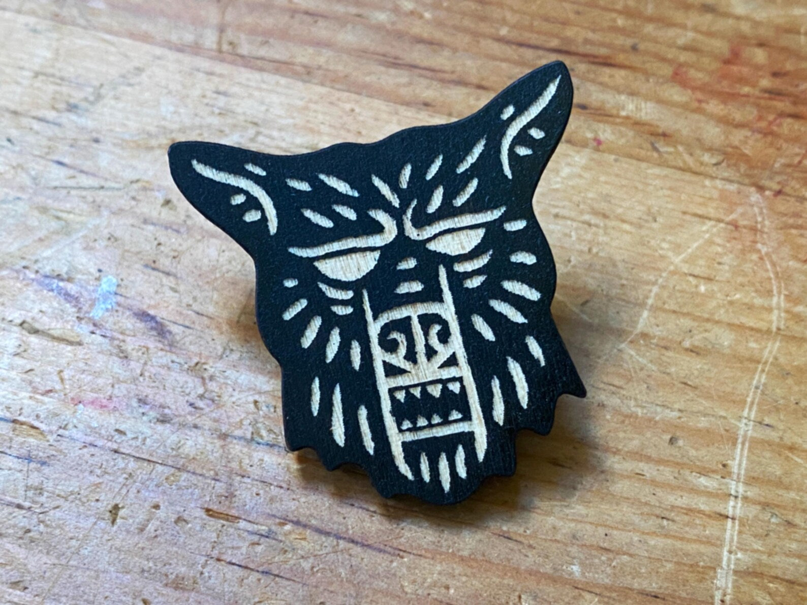 Black Shuck Wooden Pin