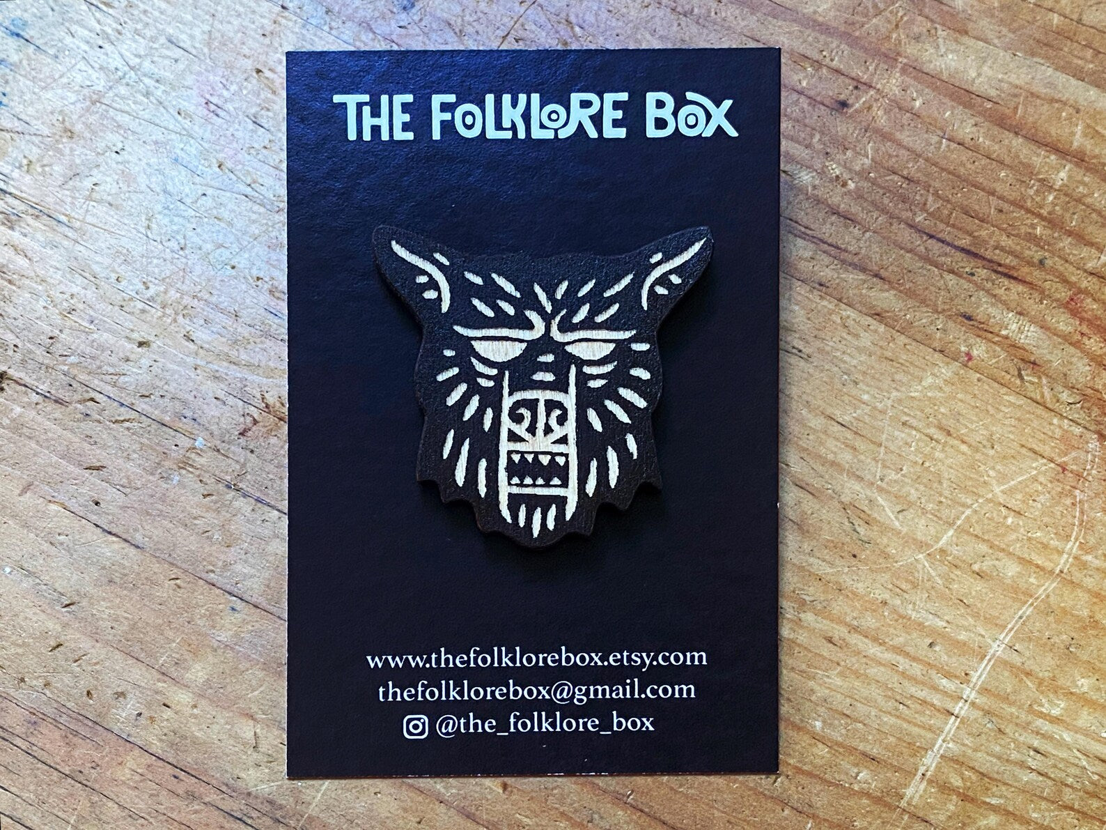 Black Shuck Wooden Pin