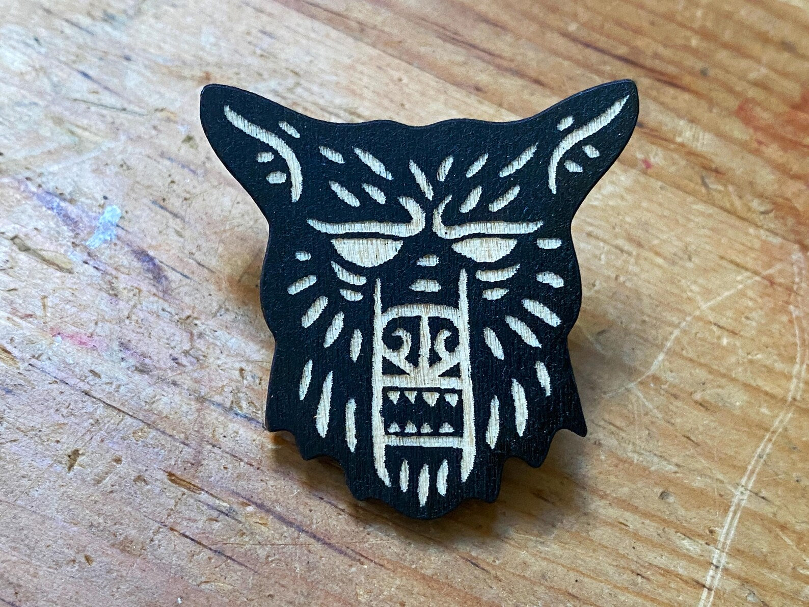 Black Shuck Wooden Pin