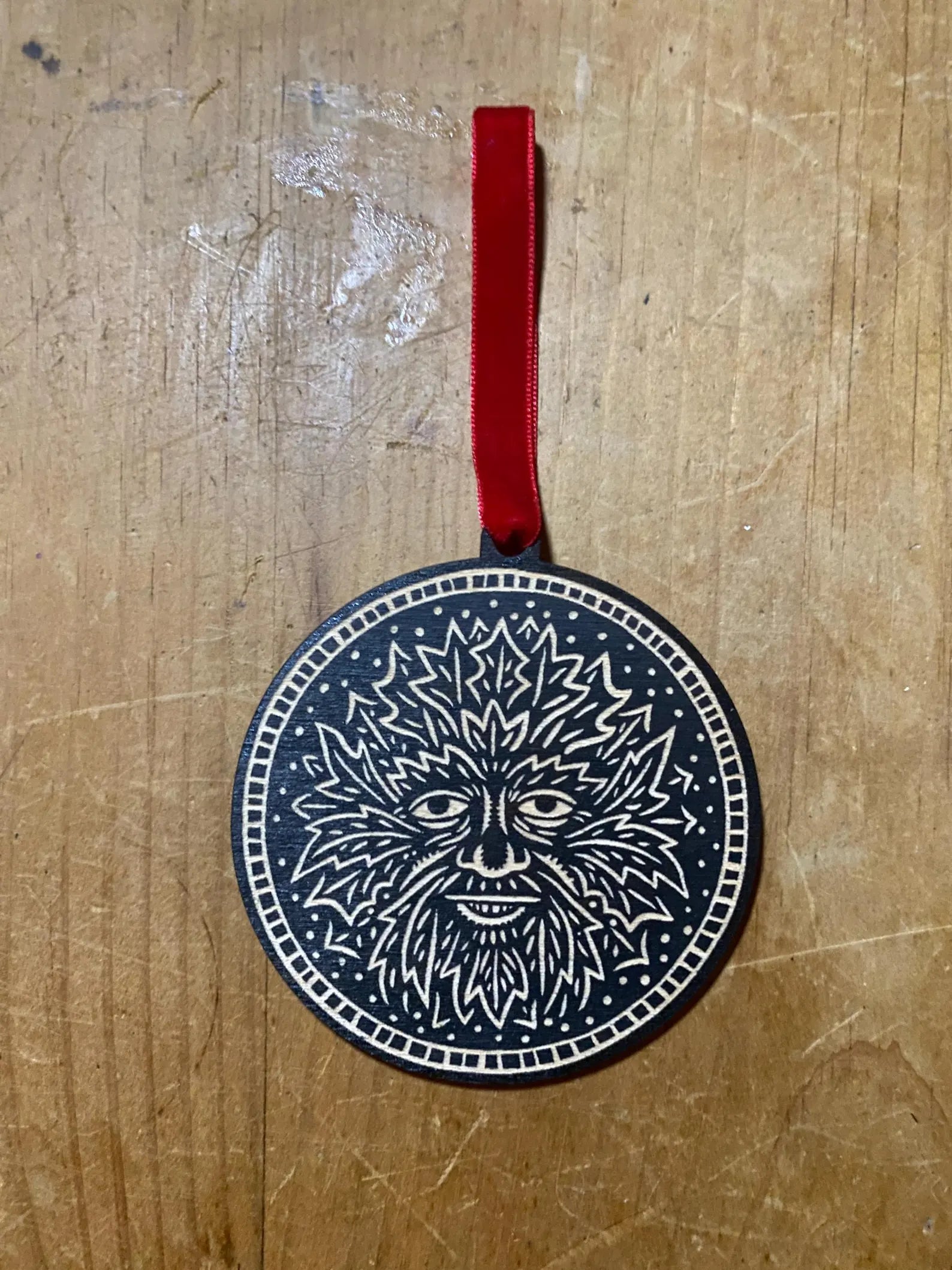 The Green Man Folklore Wooden Decoration