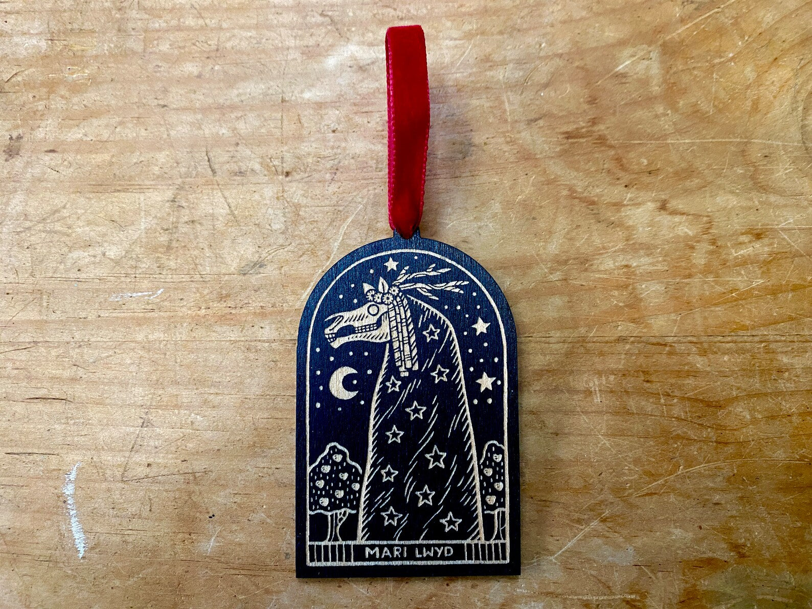 Mari Lwyd Horse Skull Wooden Decoration