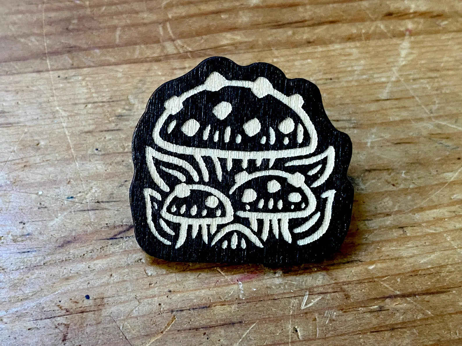 Toadstool Wooden Pin
