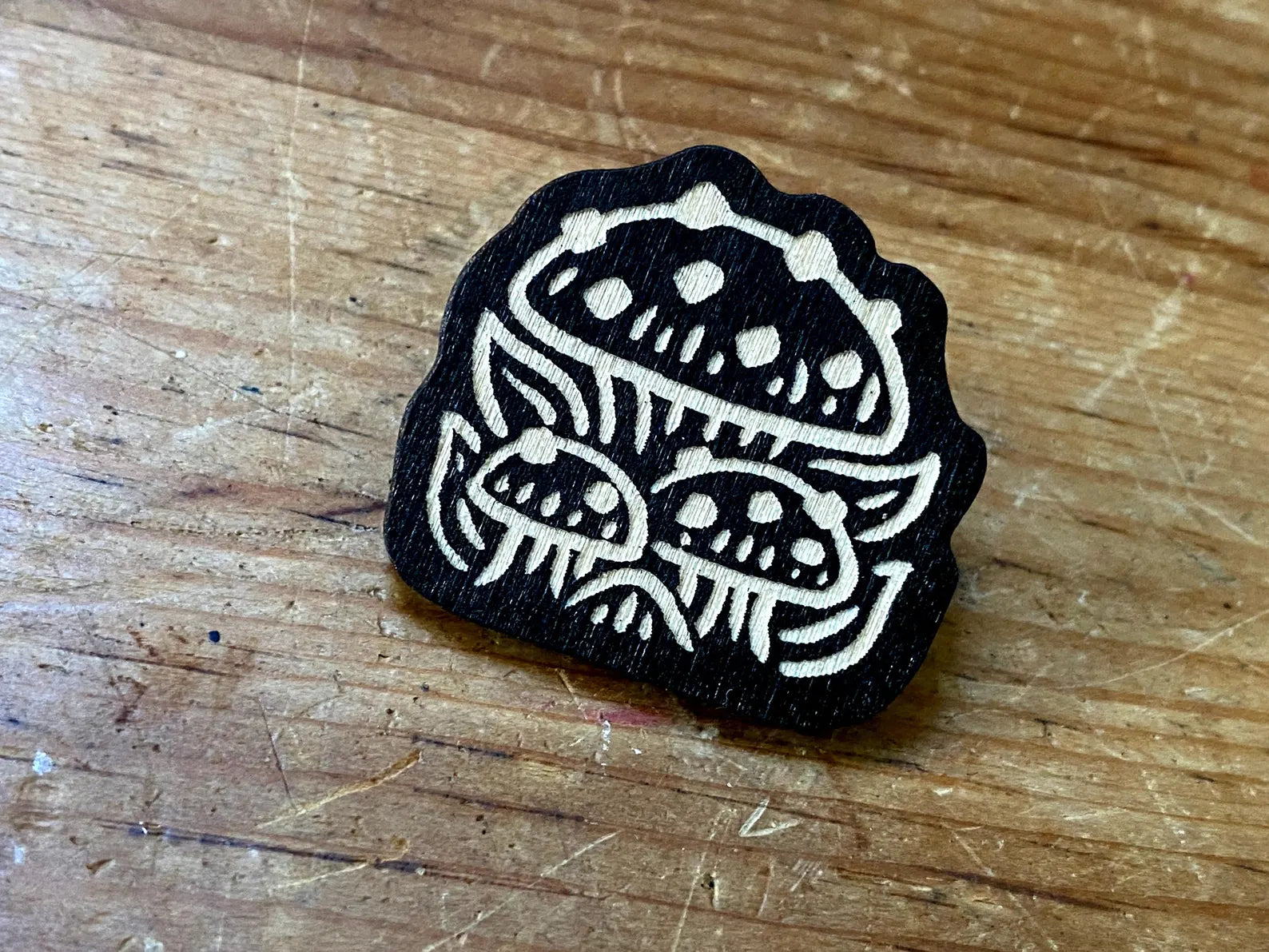 Toadstool Wooden Pin