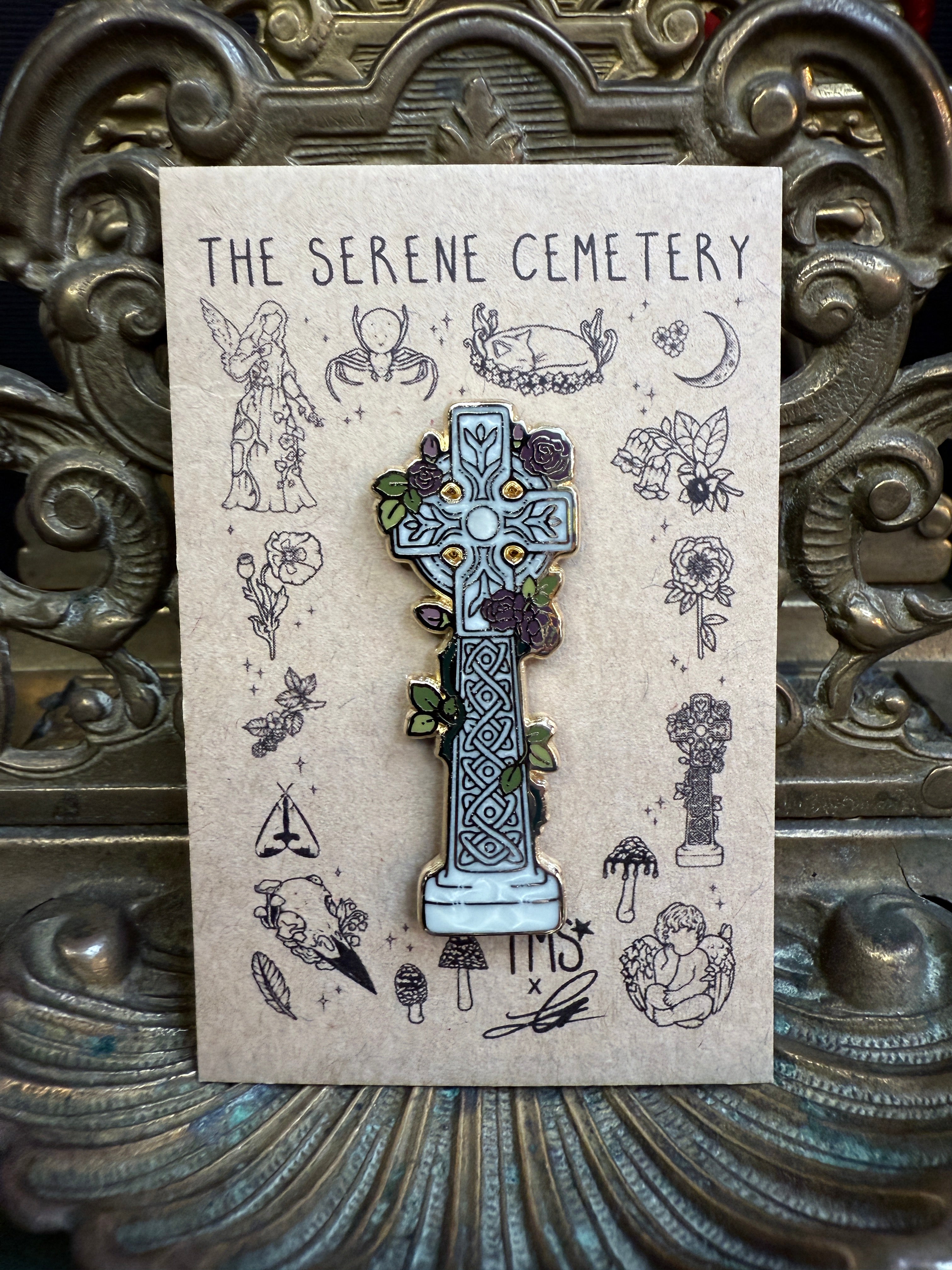 Celtic Cross Enamel Pin - The Mourning Star
