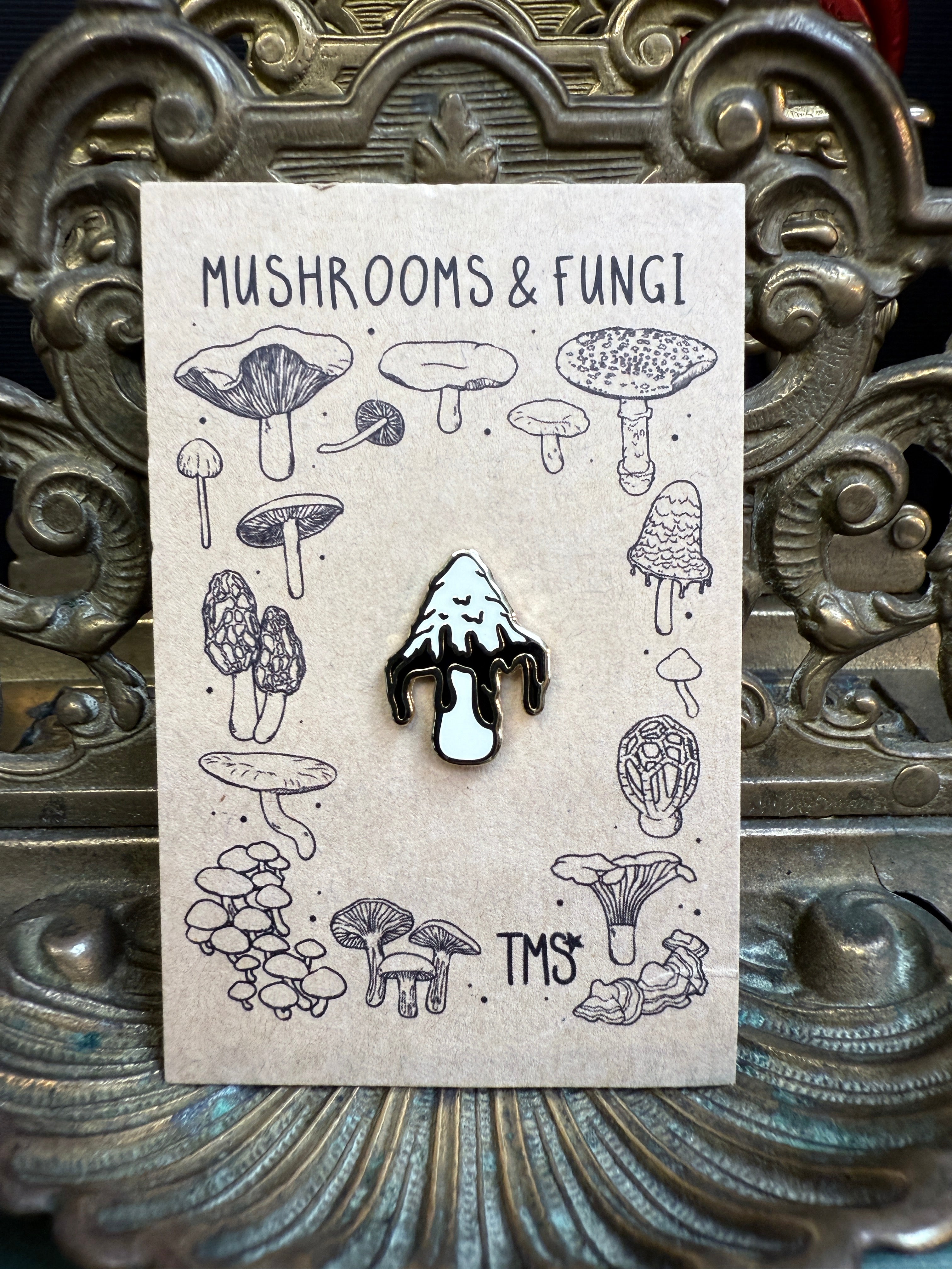 Ink Cap Mushroom Enamel Pin - The Mourning Star