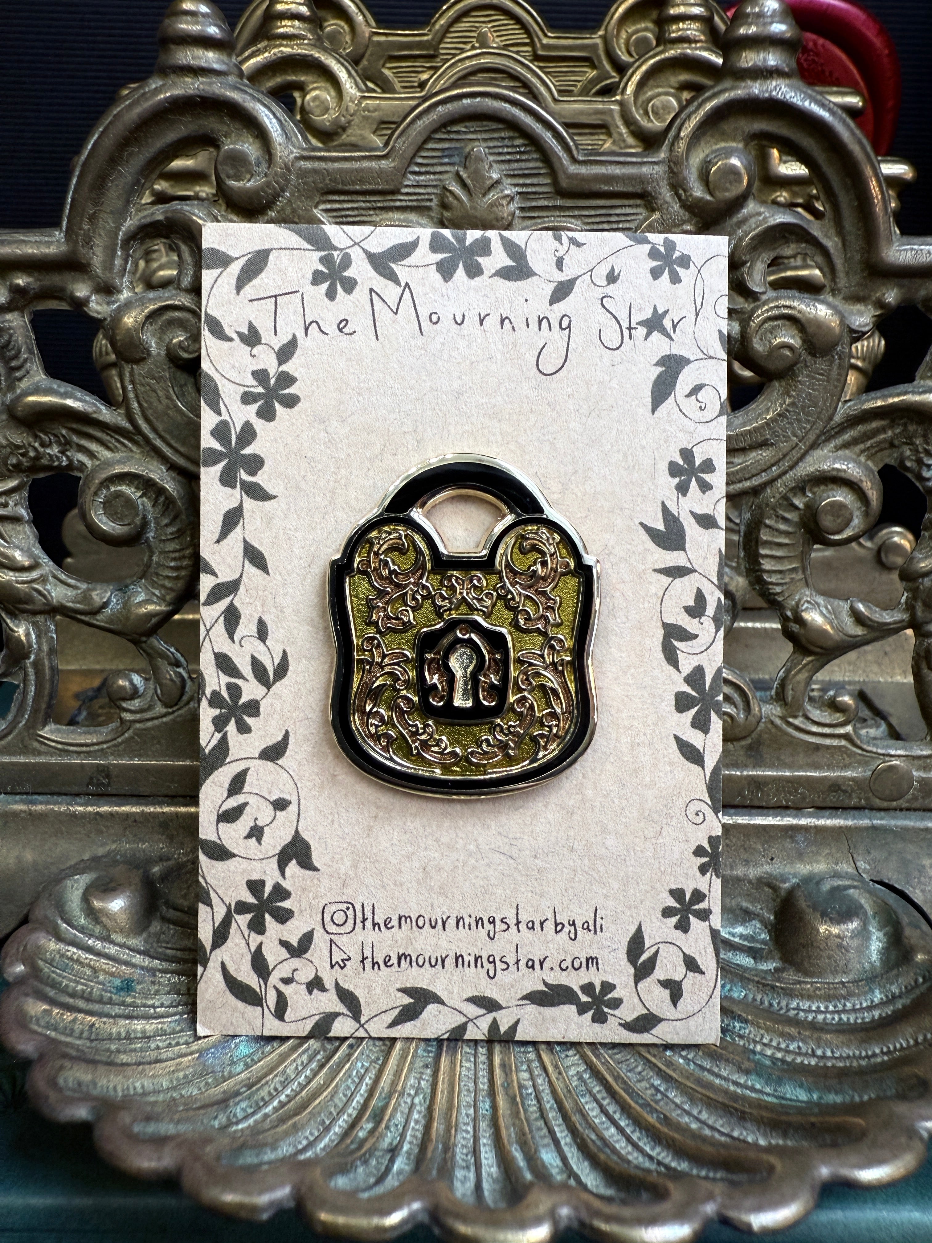 Remembrance Padlock Enamel Pin - The Mourning Star