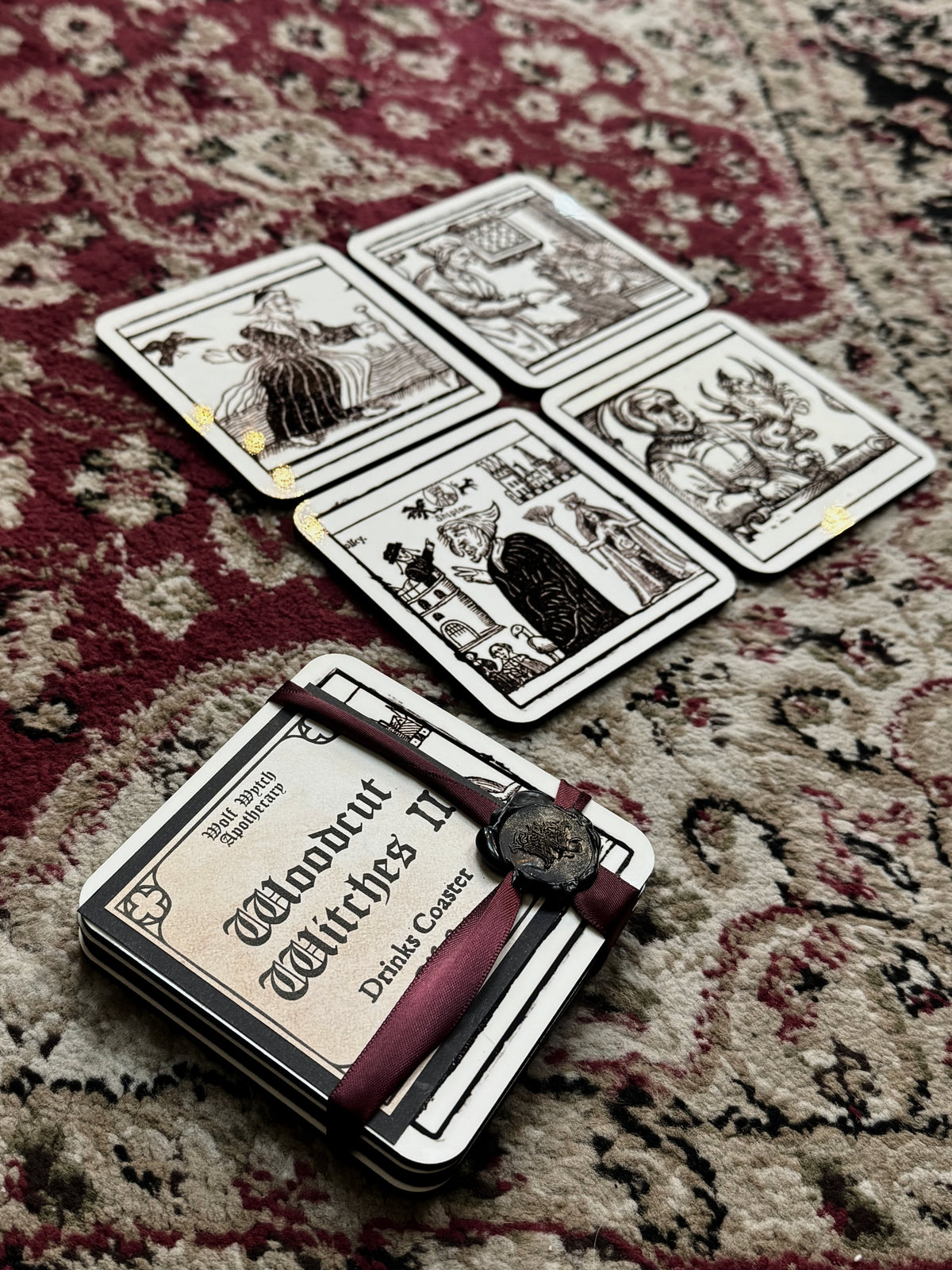 Woodcut Witches 2 Drink Coasters