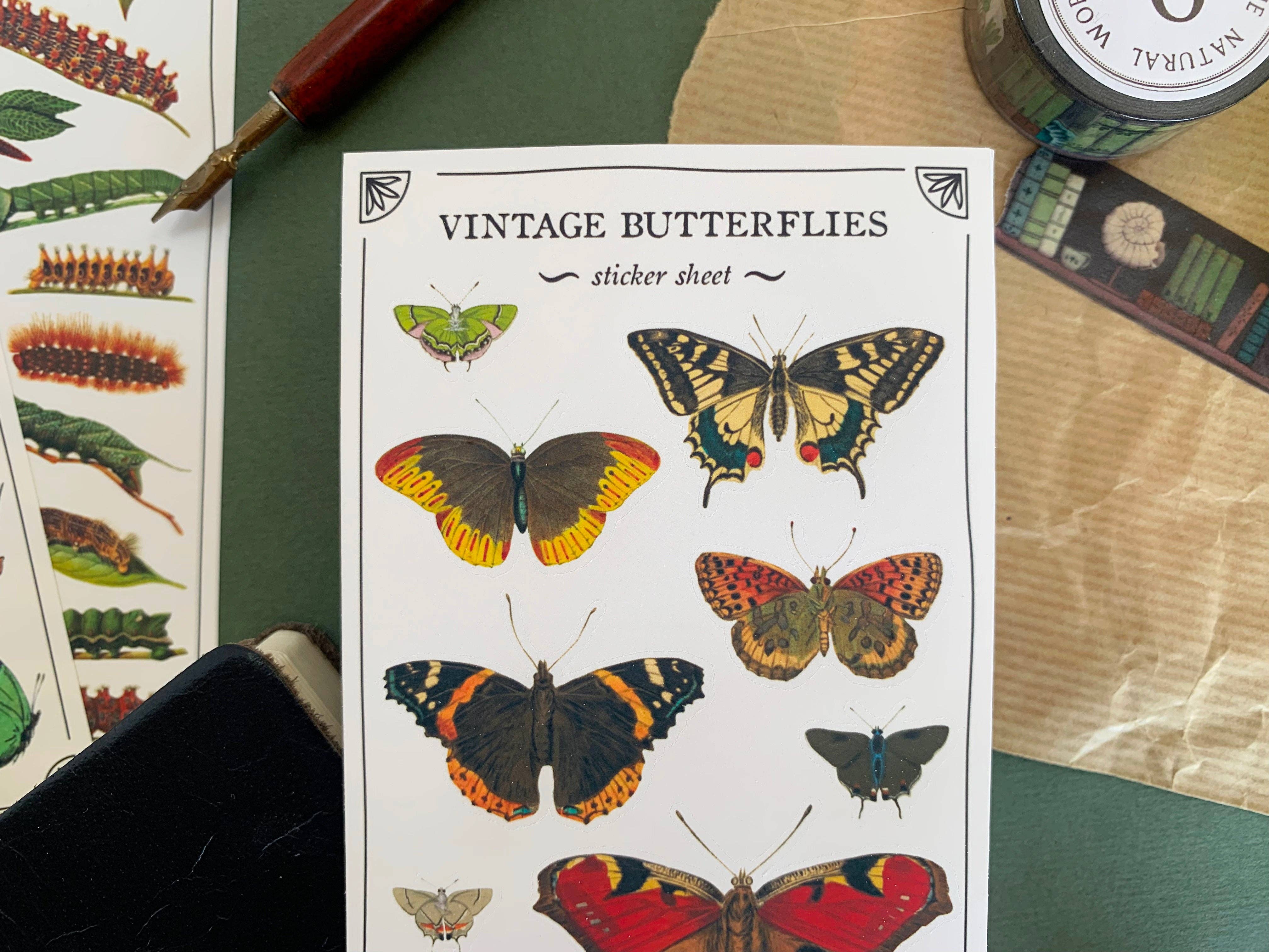 Vintage Butterflies Sticker Sheet