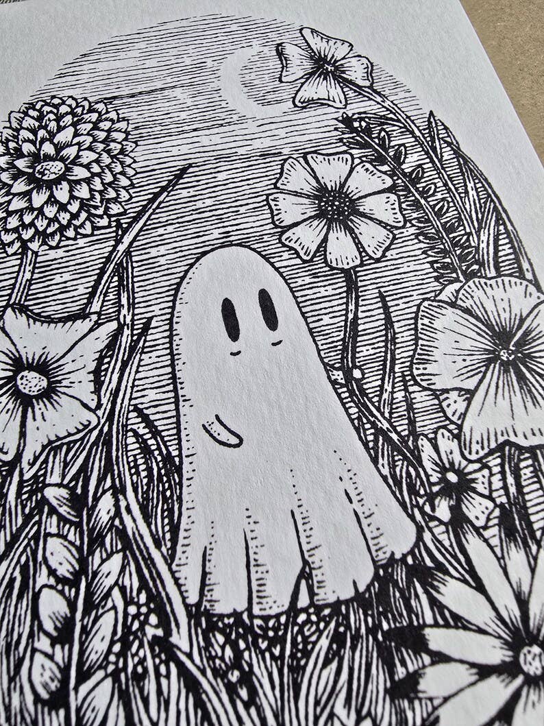 Meadow Ghost Greetings Card