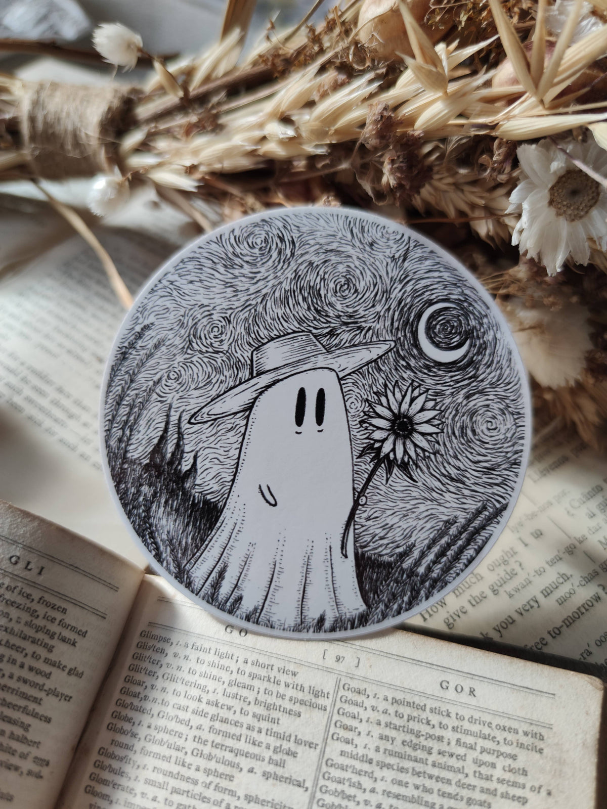 Van Gogh Ghost Vinyl Sticker