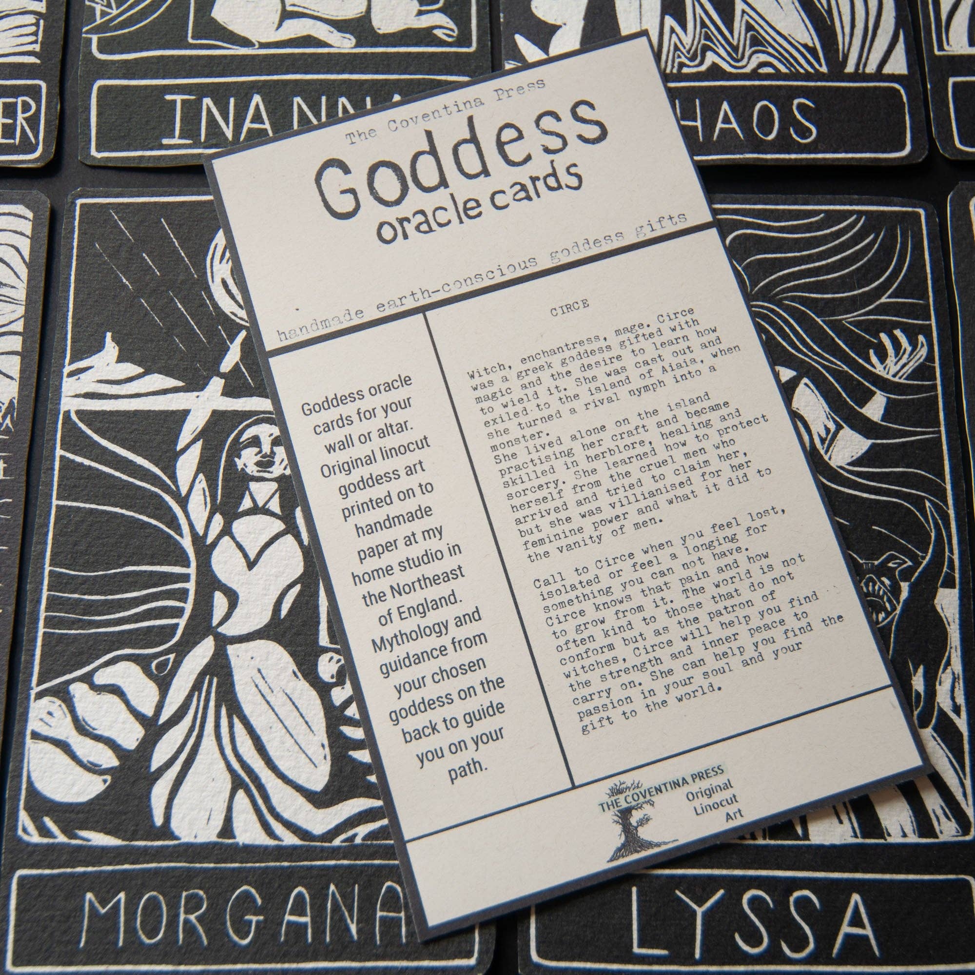 CIRCE ORACLE ALTAR CARD PRINT | Linocut design