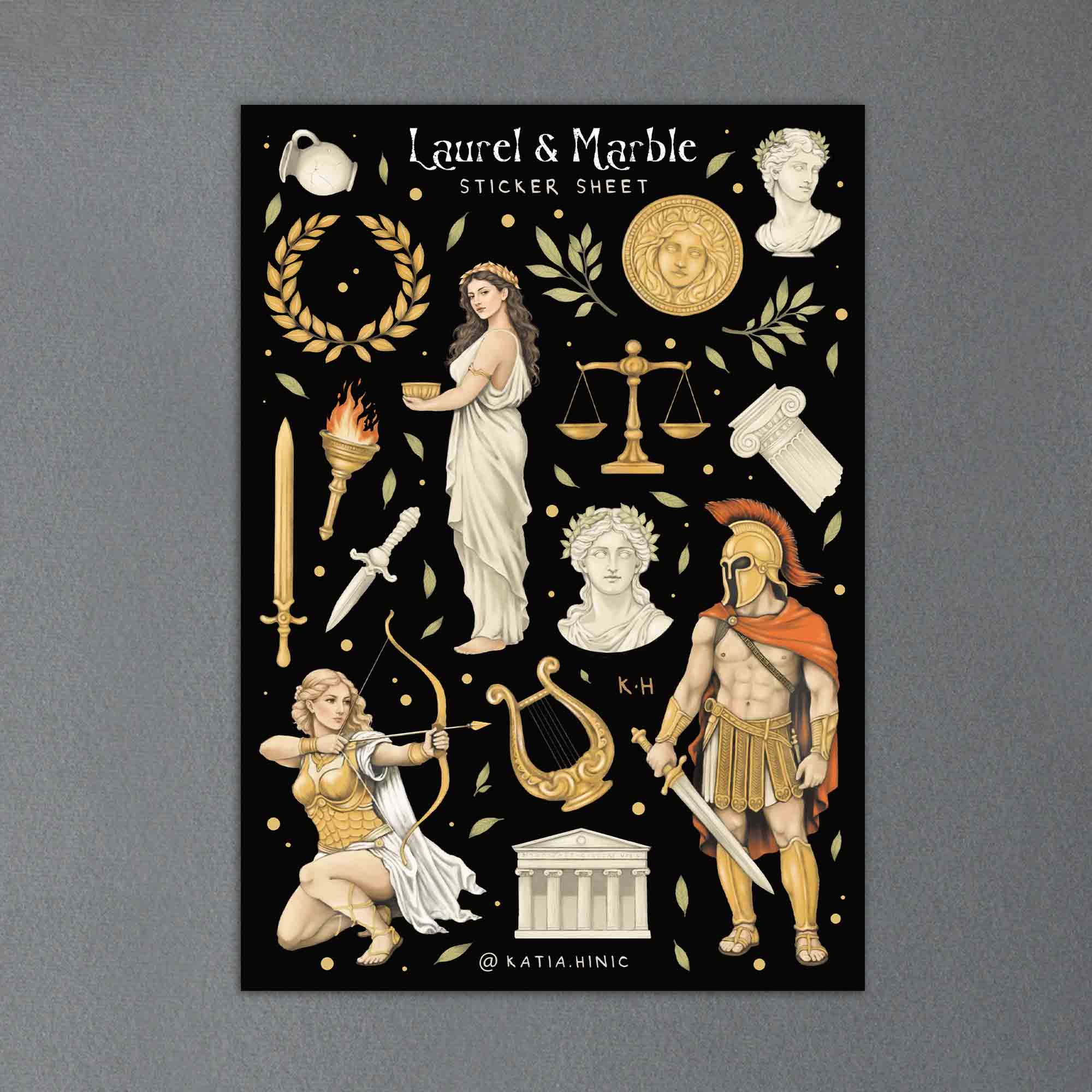 'Laurel & Marble' sticker sheet