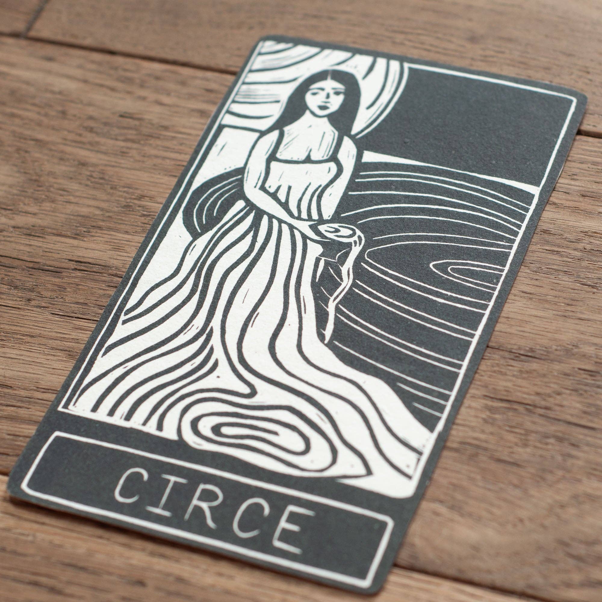 CIRCE ORACLE ALTAR CARD PRINT | Linocut design