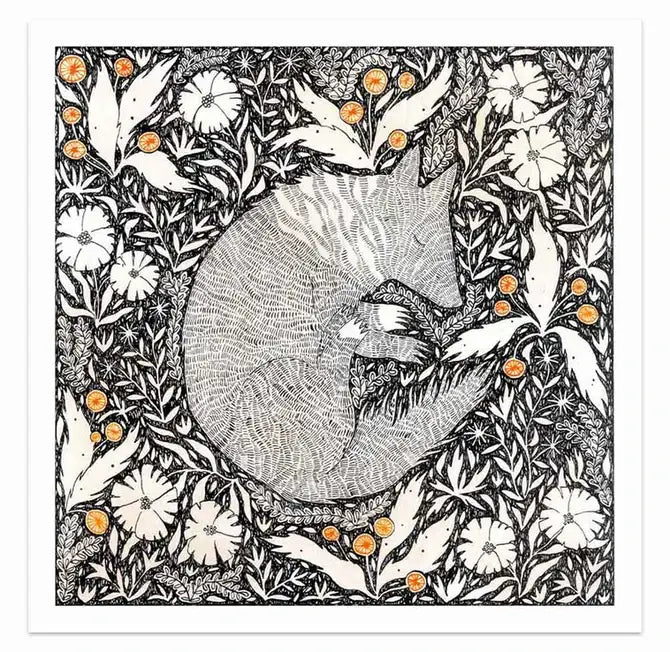'Fallen Leaves' Fox Greeting Card
