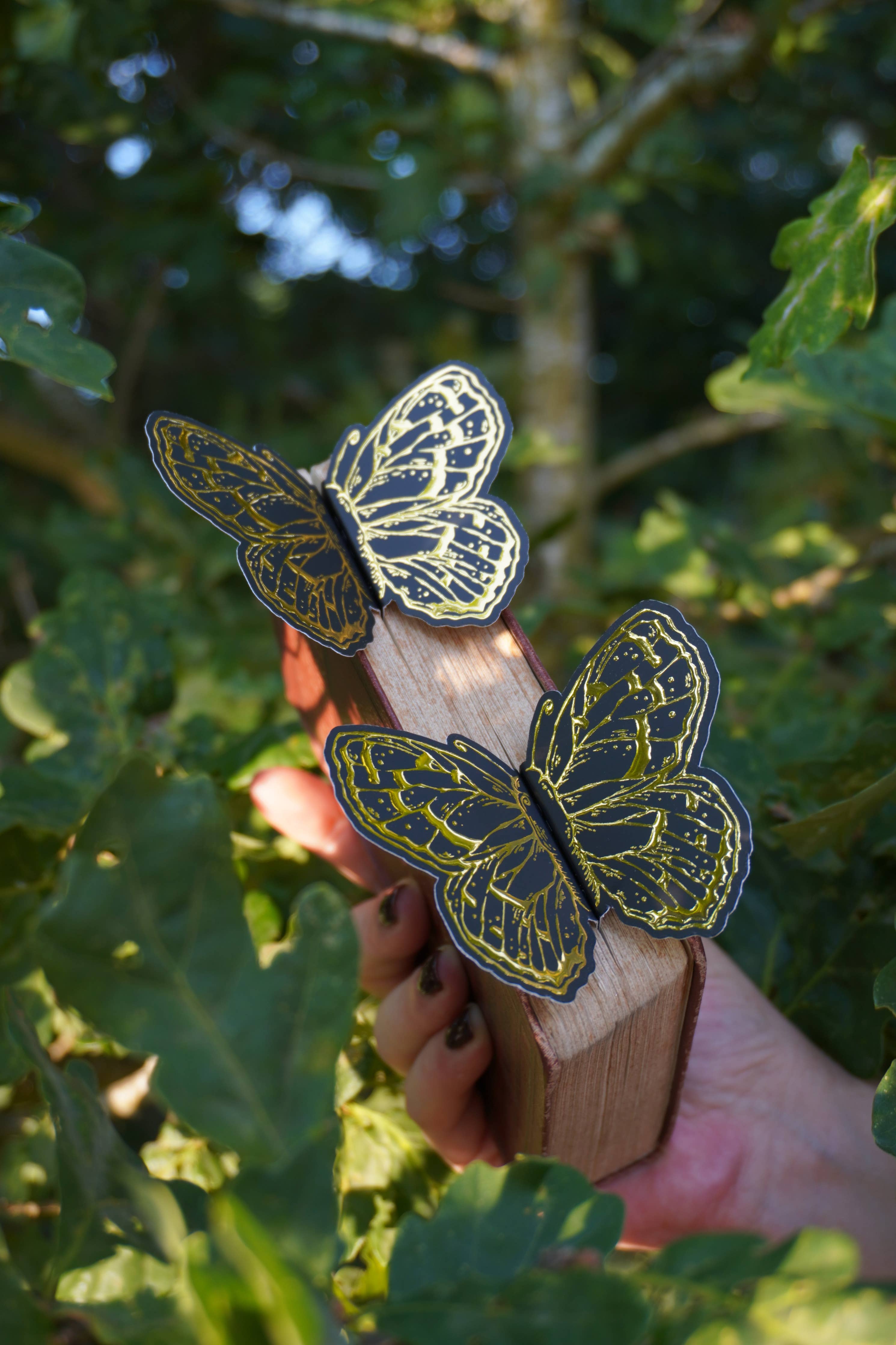 3D Gold Foil Butterfly Foldable Bookmark - Tooth & Toad
