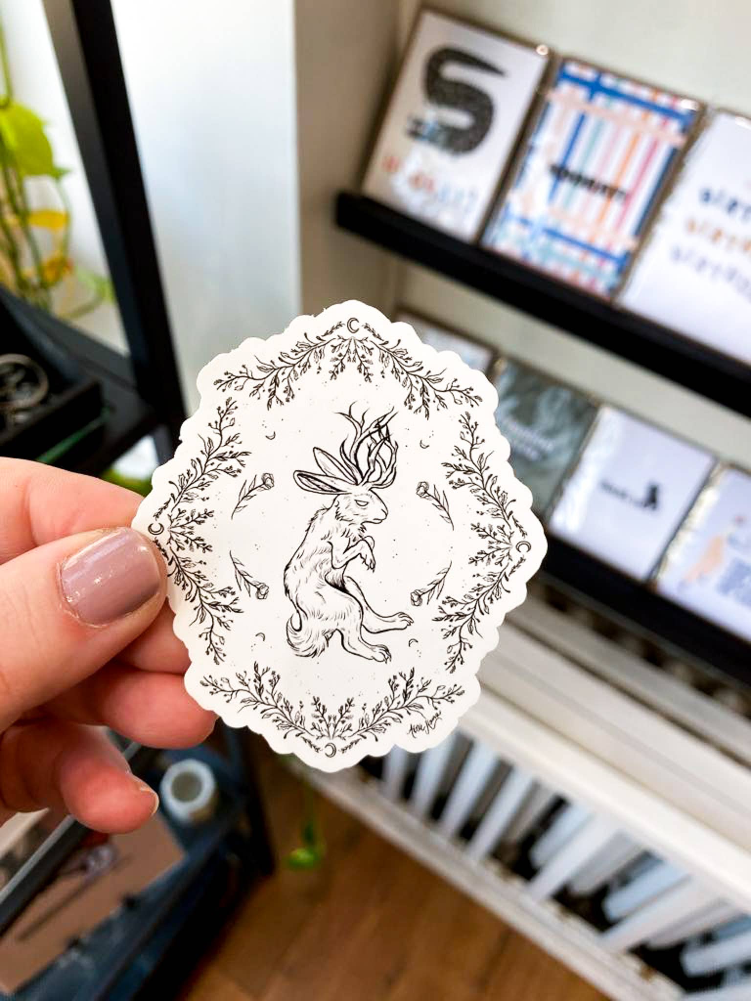 Jackalope - Floral Sticker