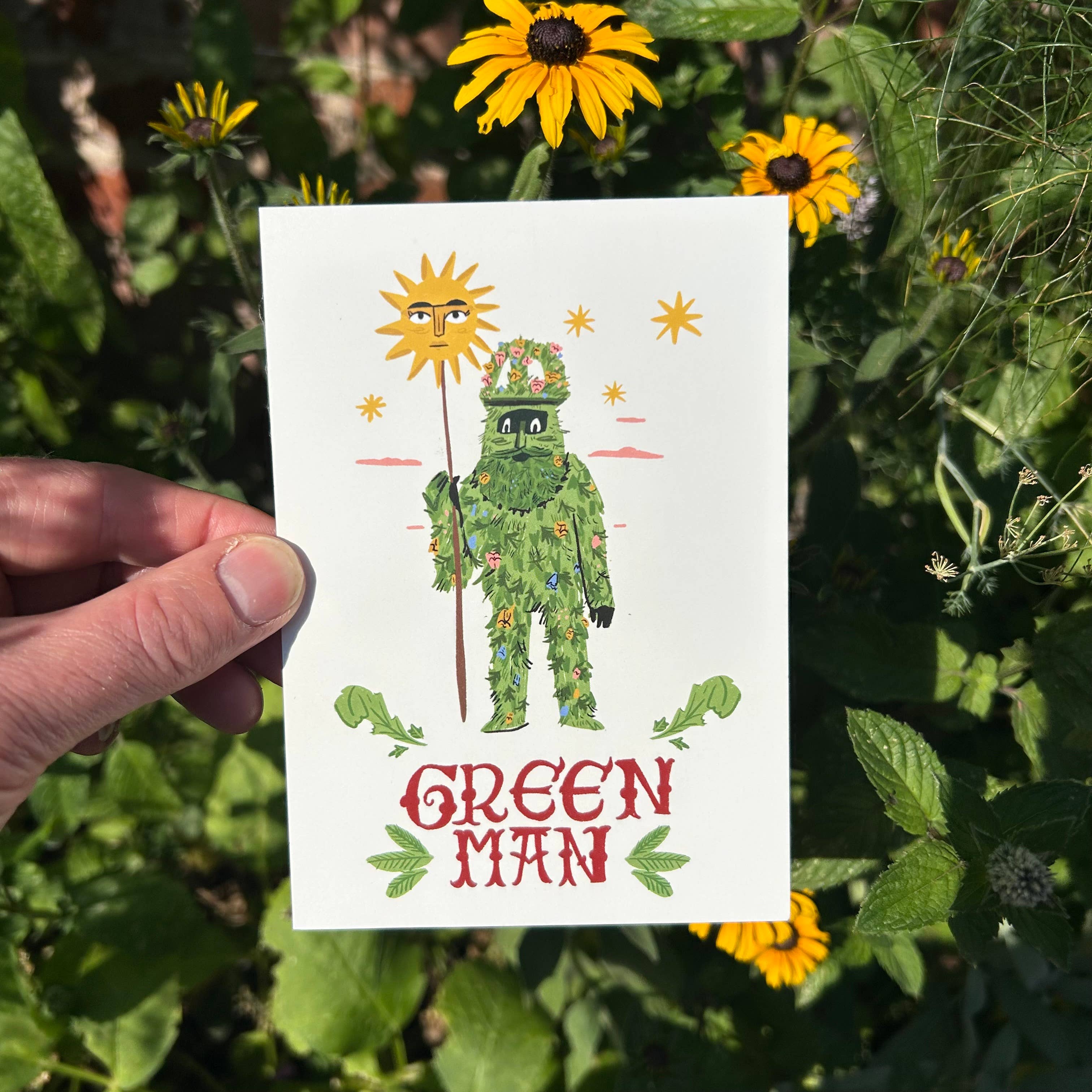 Green Man Postcard 