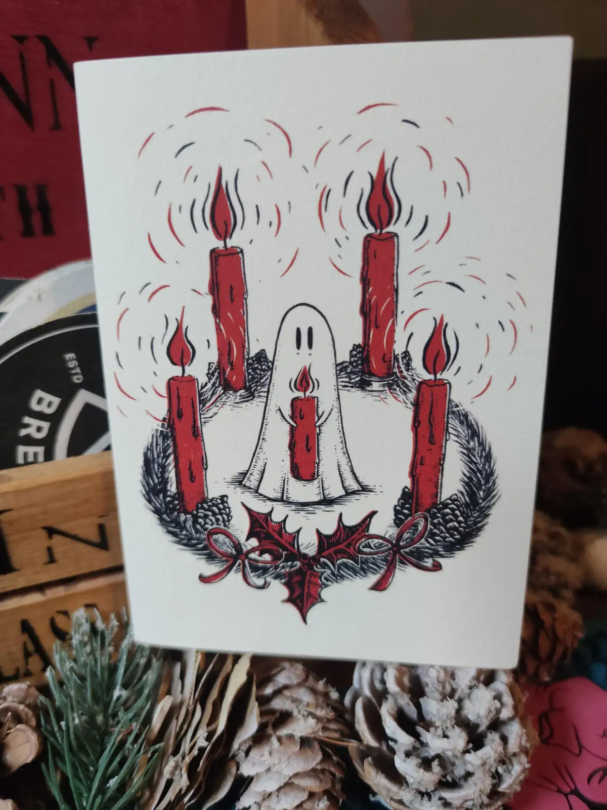 Candle Ghost Christmas Card