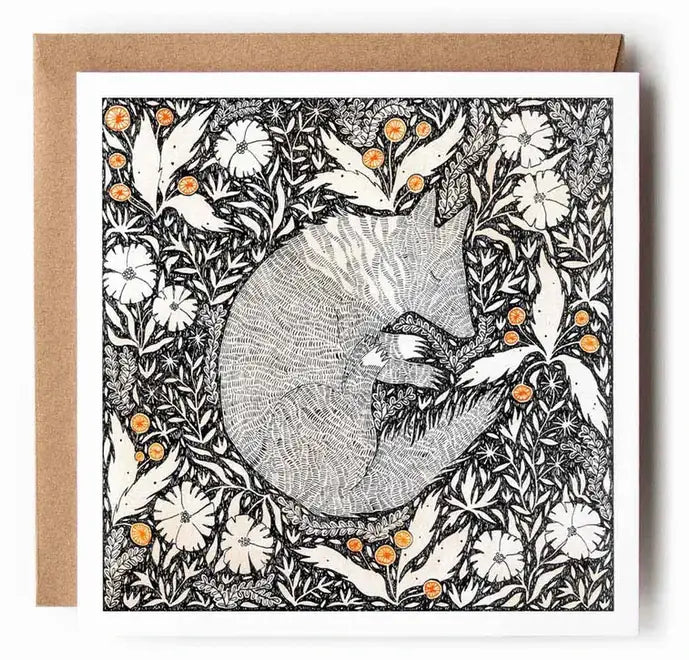 'Fallen Leaves' Fox Greeting Card