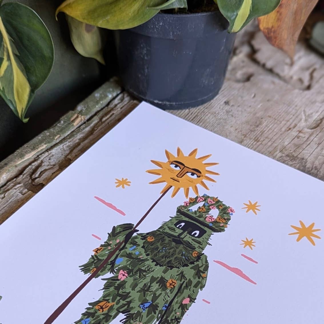 Green Man Folklore Print - Dick Vincent