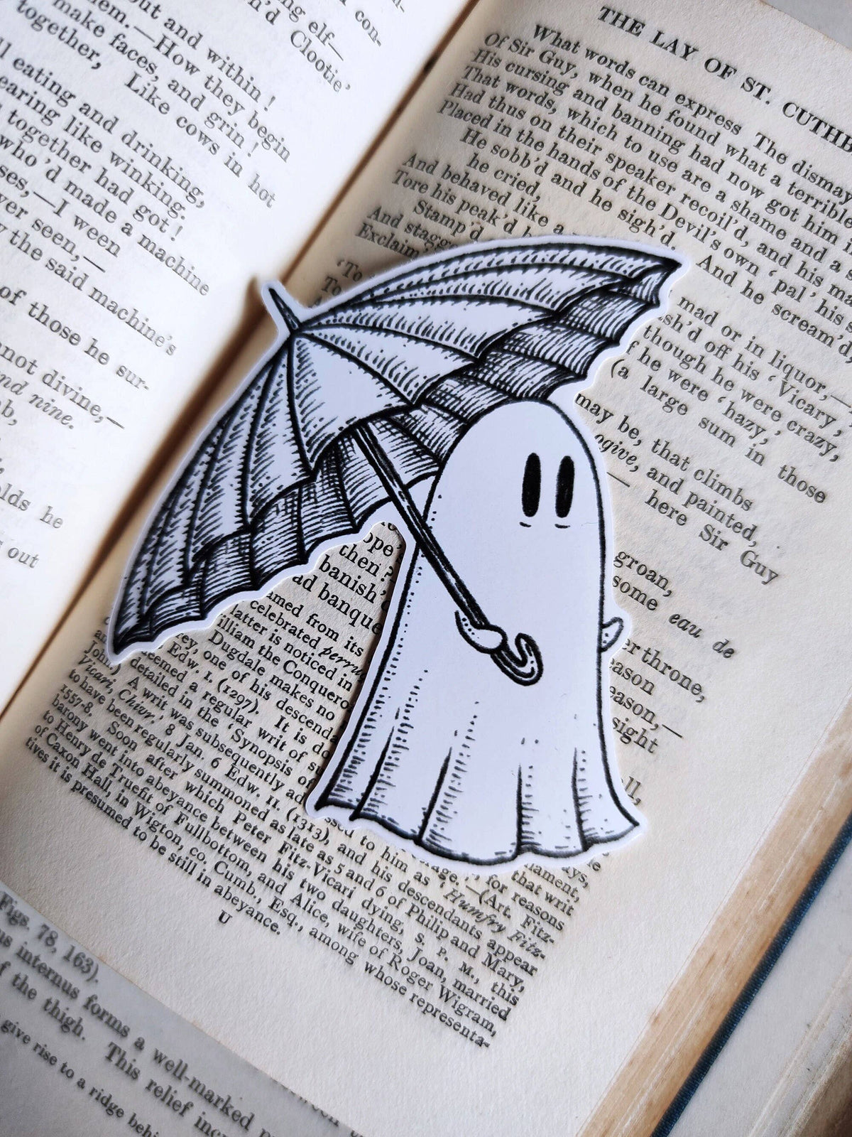 Rainy Day Ghost Vinyl Sticker