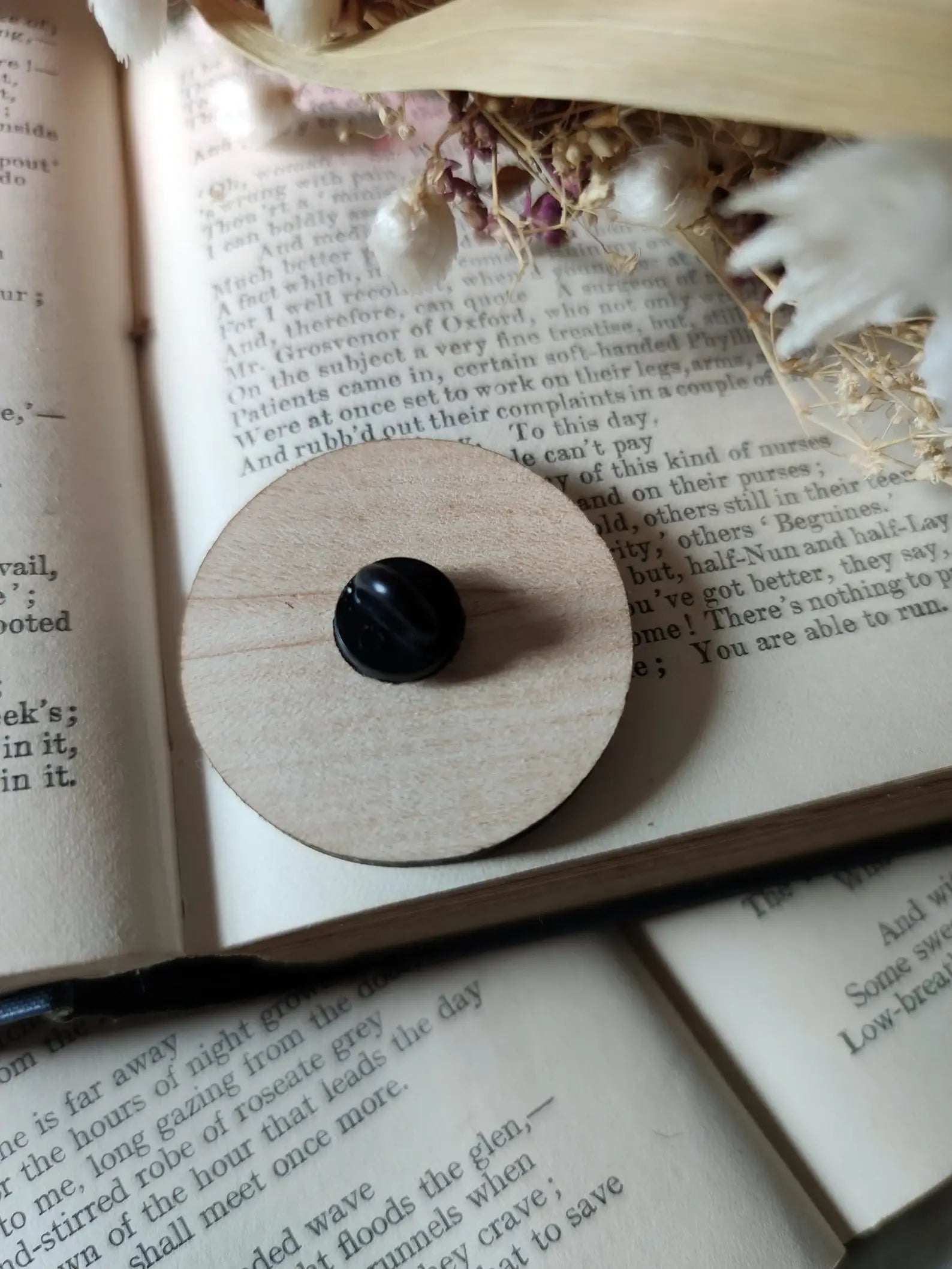 Op Art Ghosties Wooden Pin Badge - Jon Turner