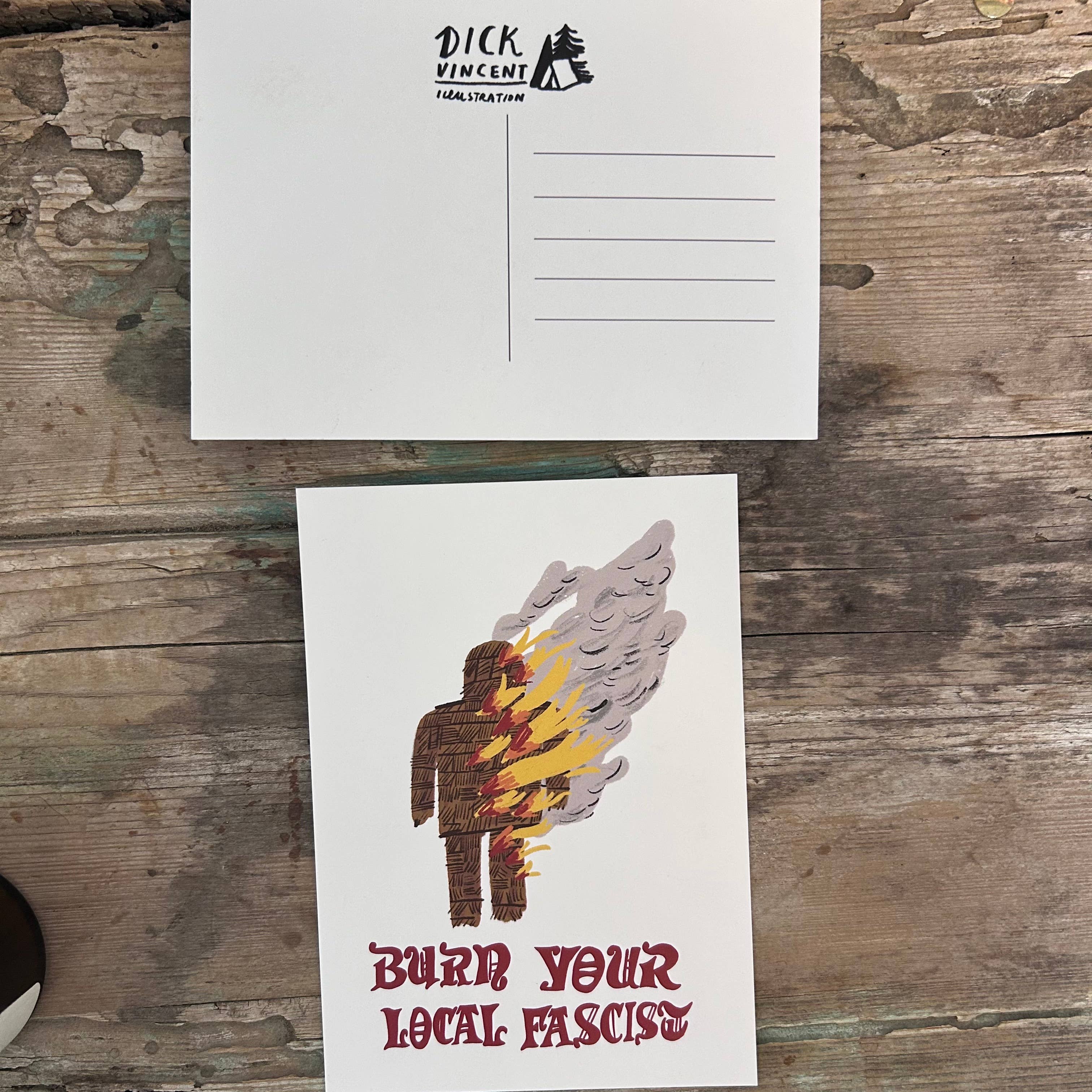 Burn Your Local Fascist Wicker Man Postcard