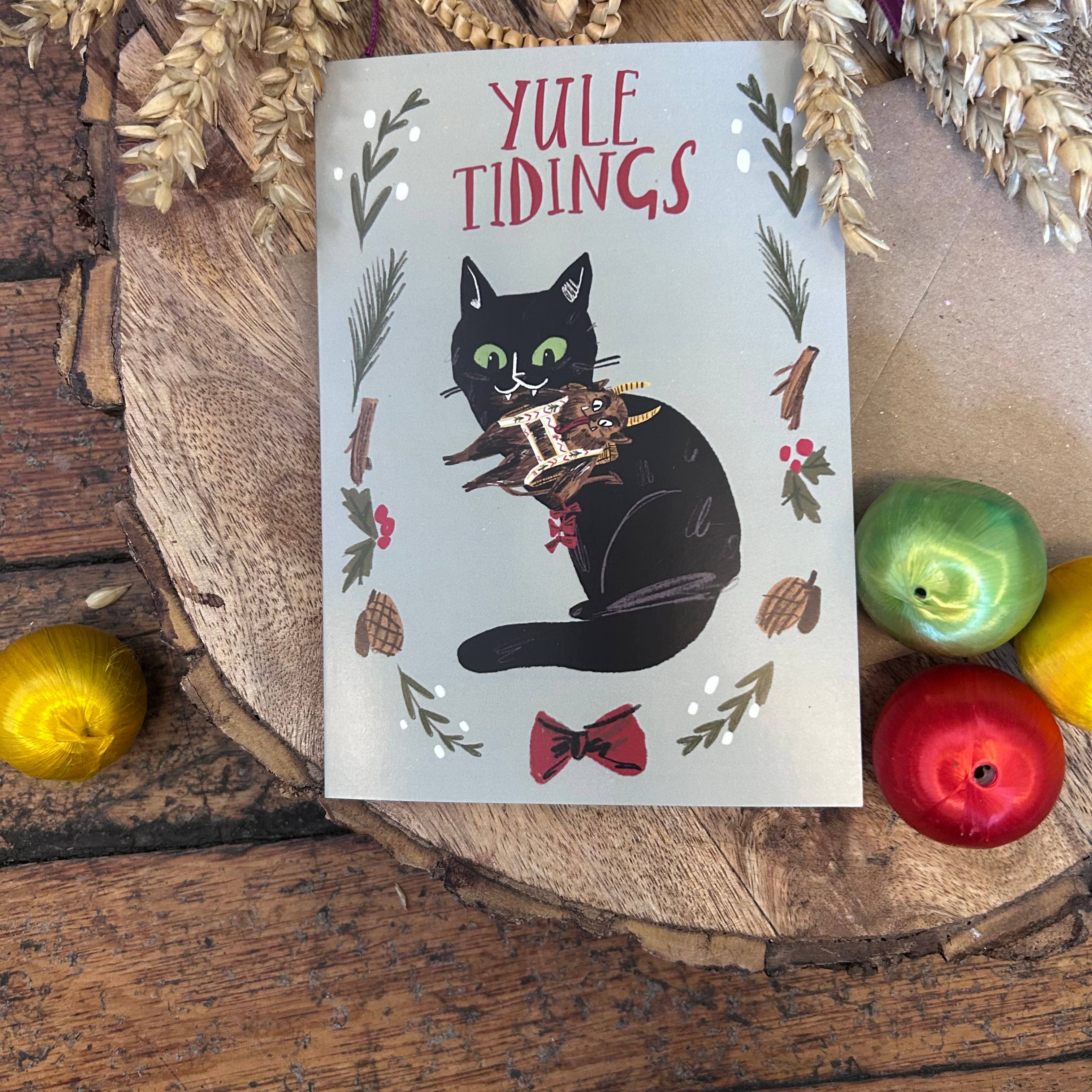 Yules Tidings Krampus Cat Greetings Card