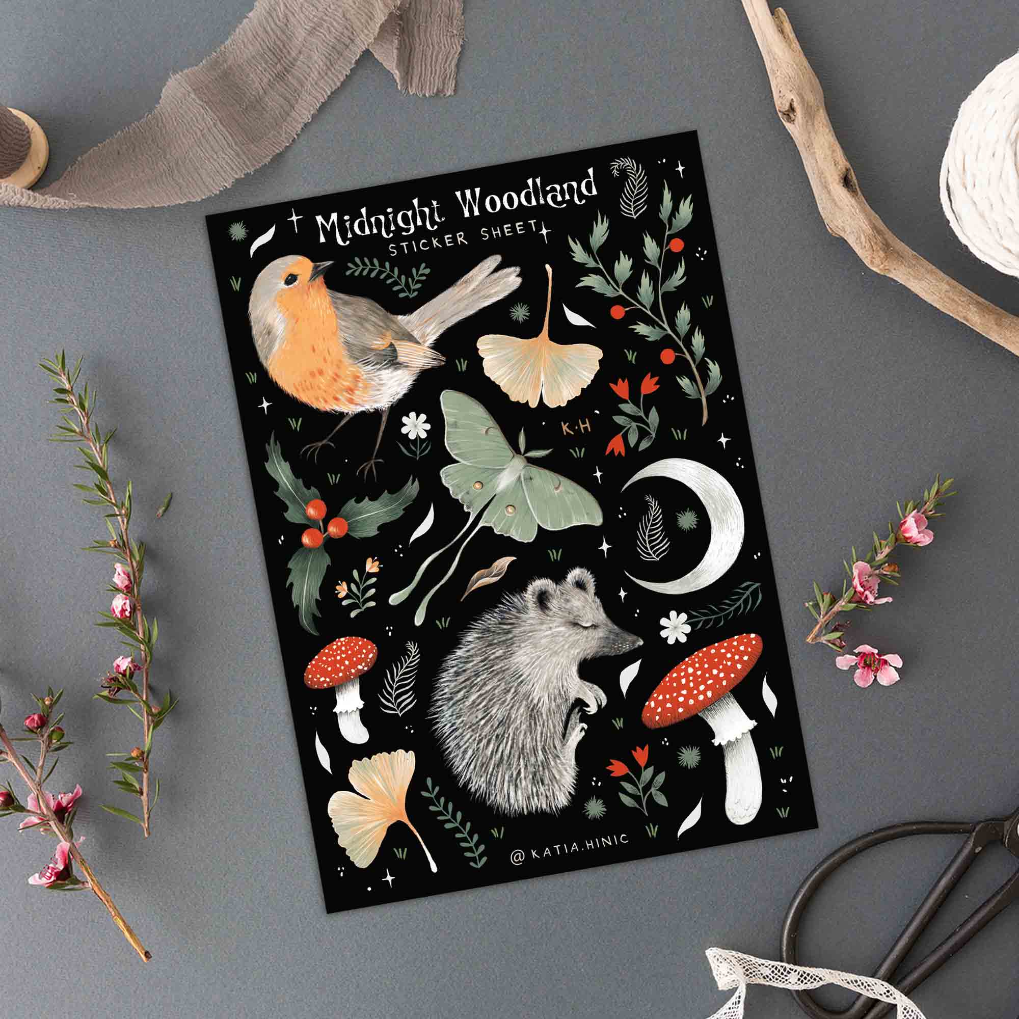 'Midnight Woodland' sticker sheet
