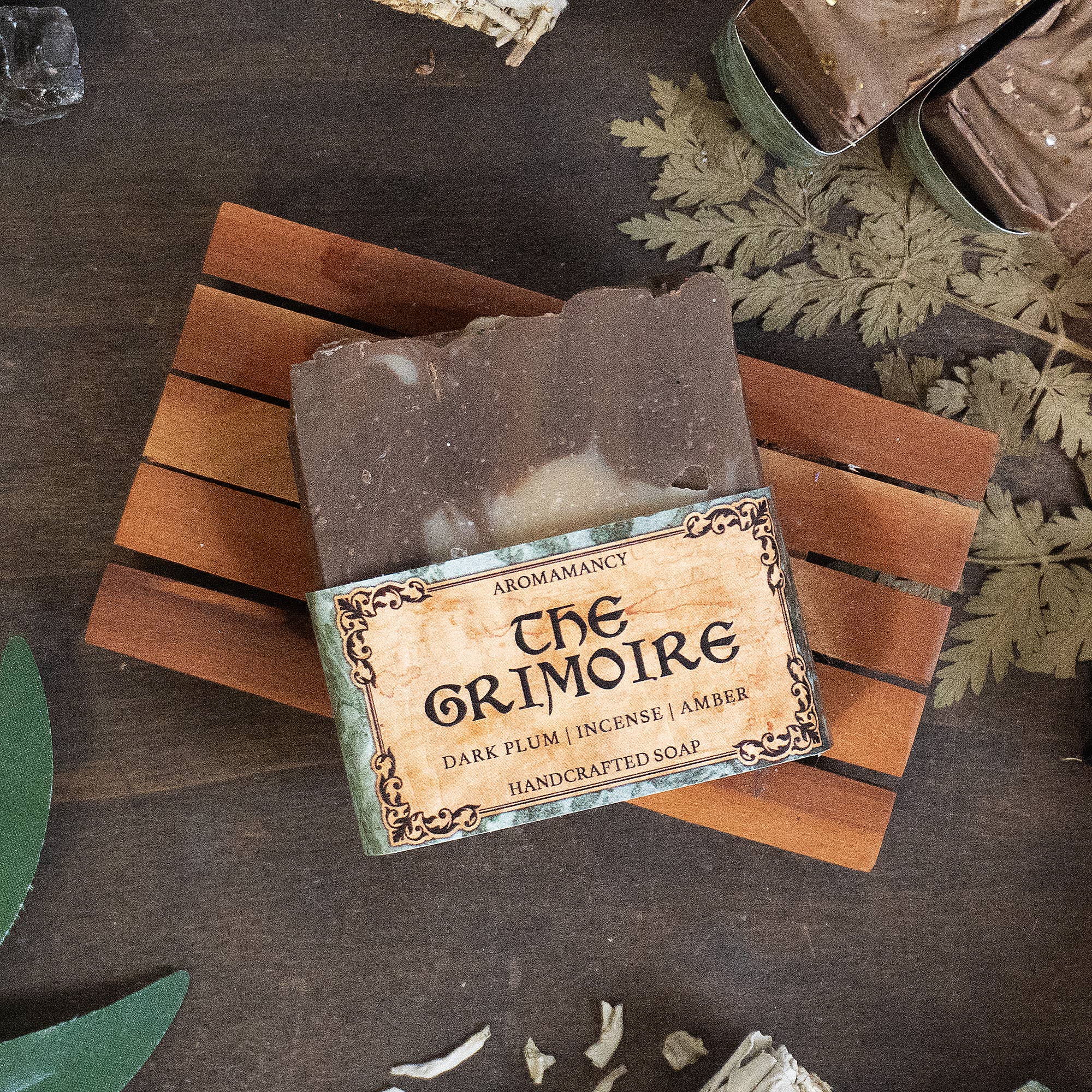 The Grimoire Soap - Dark Plum, Incense, Amber