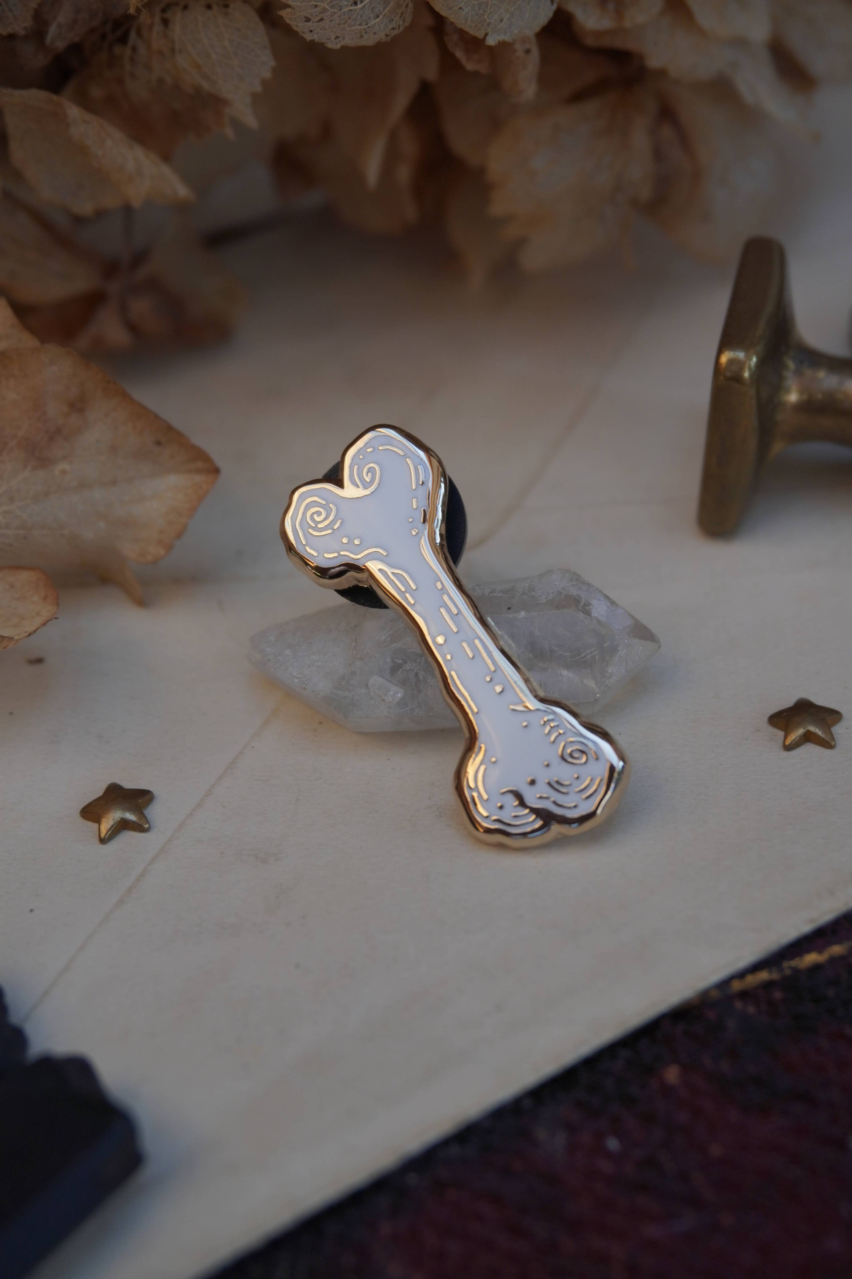 Oddities Bone Enamel Pin - Tooth & Toad