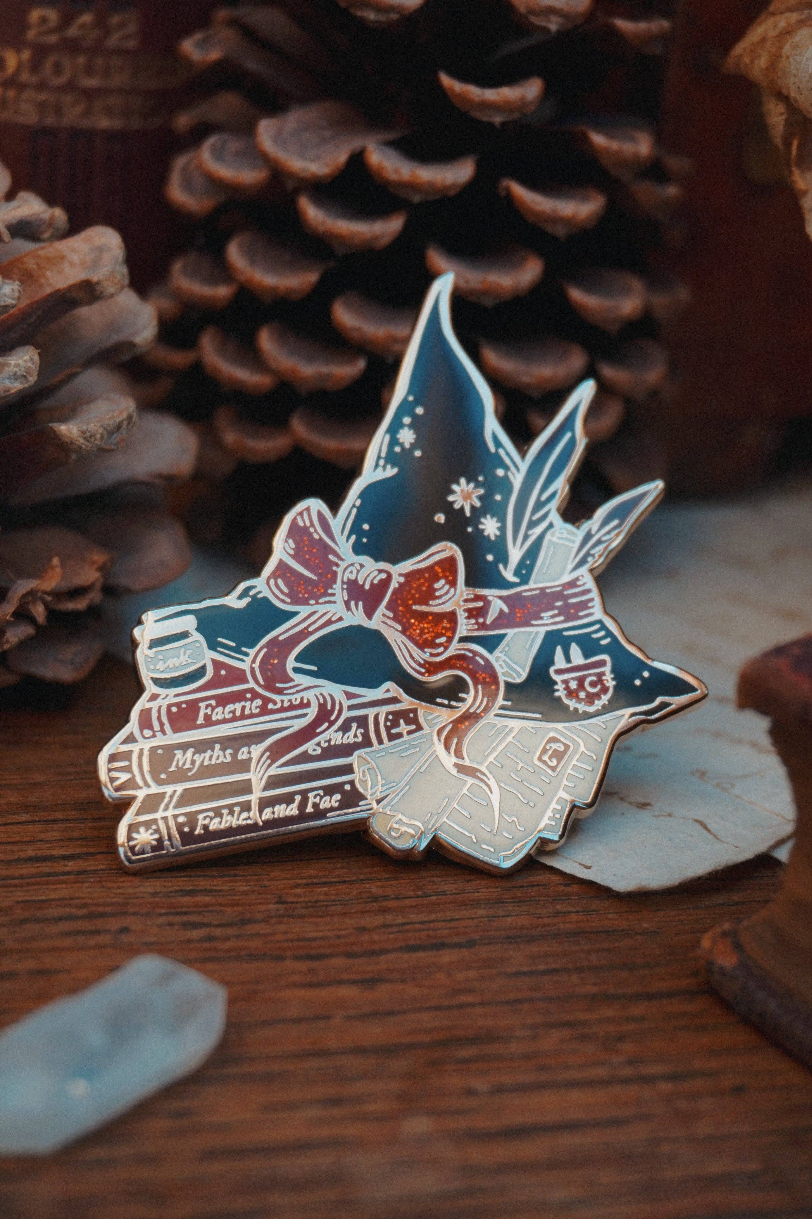 The Bookish Witch Enamel Pin - Tooth & Toad