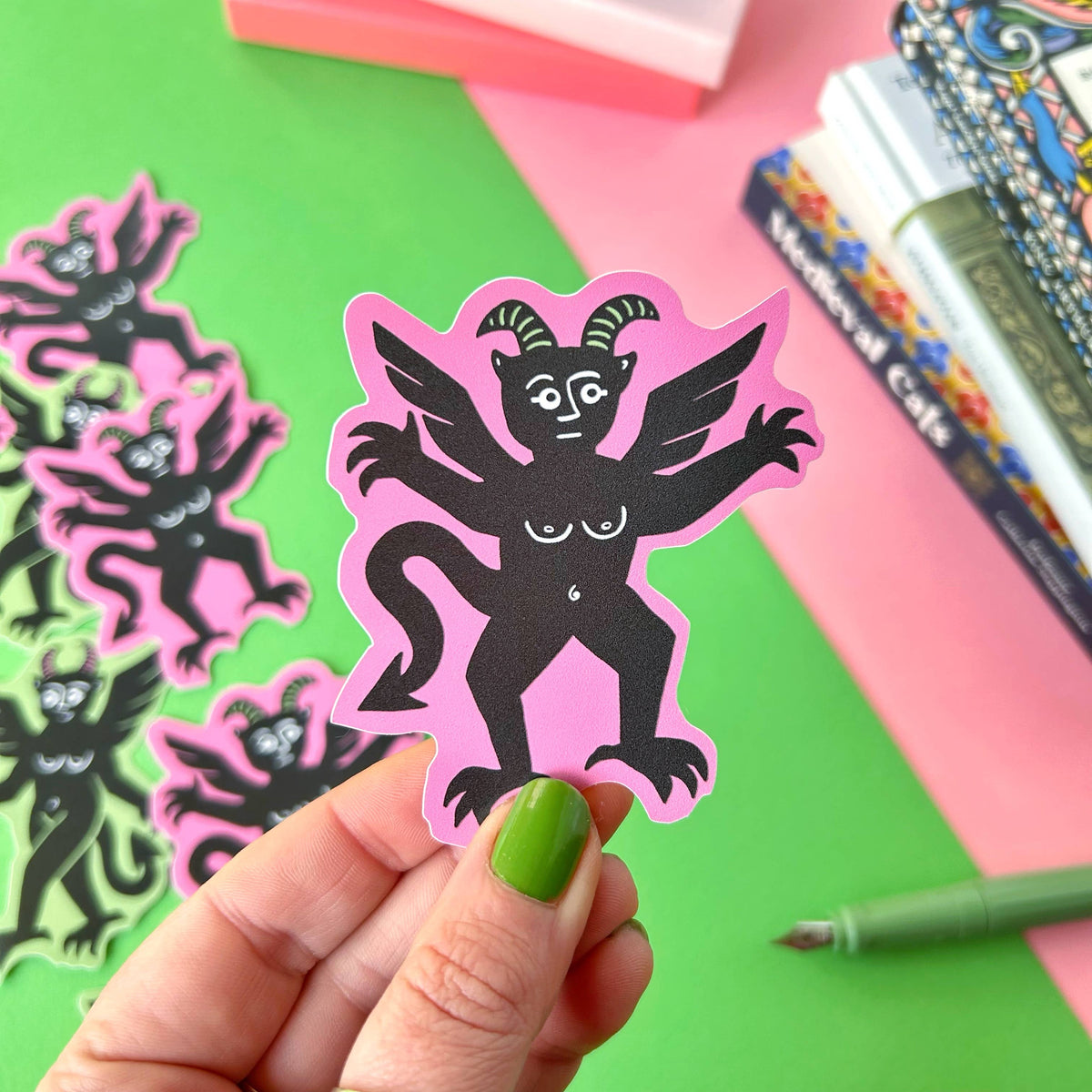 Pink Devil Sticker